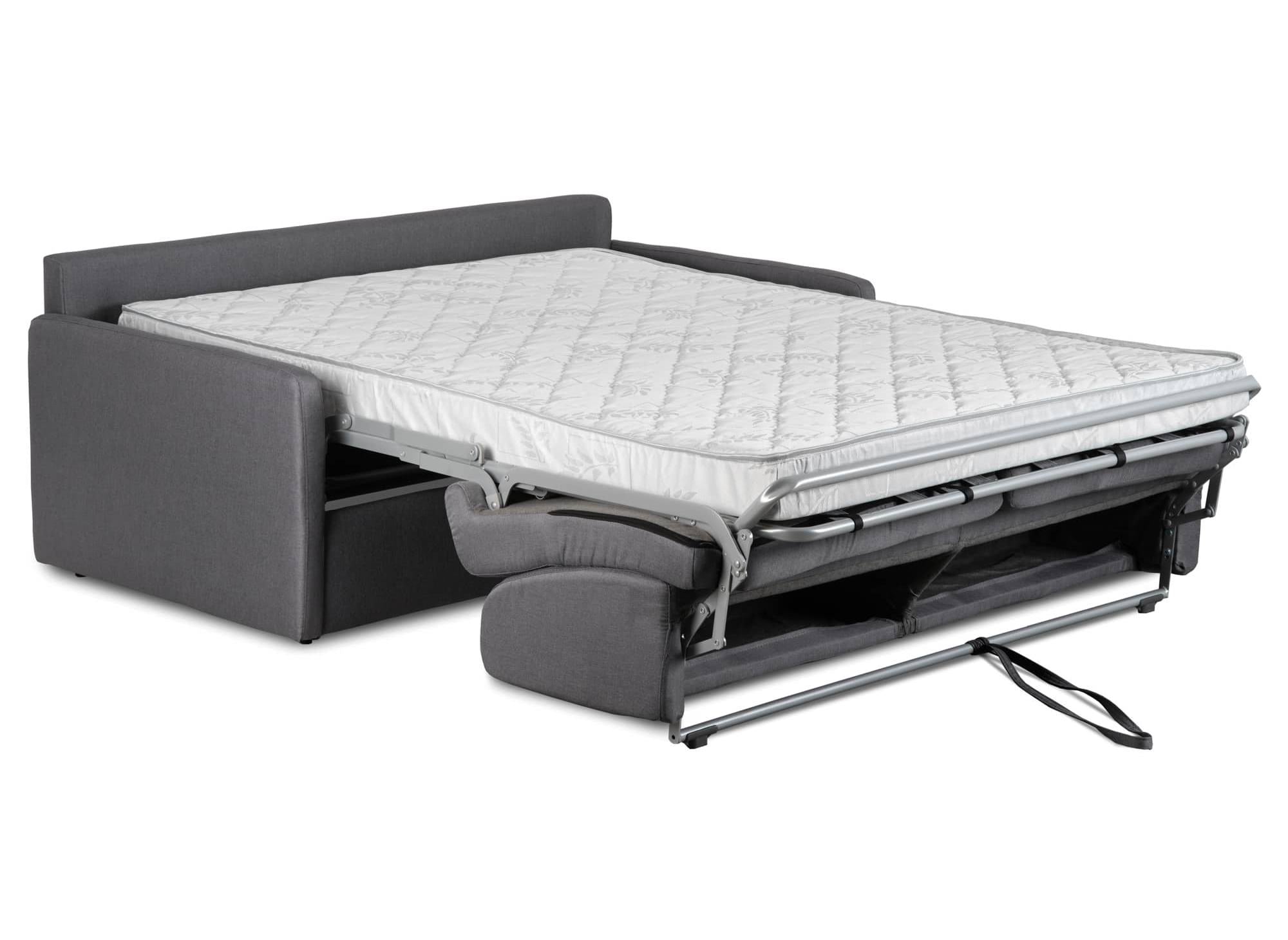 Canapé convertible 3 places LOUNA SLIM en tissu gris foncé ouverture express