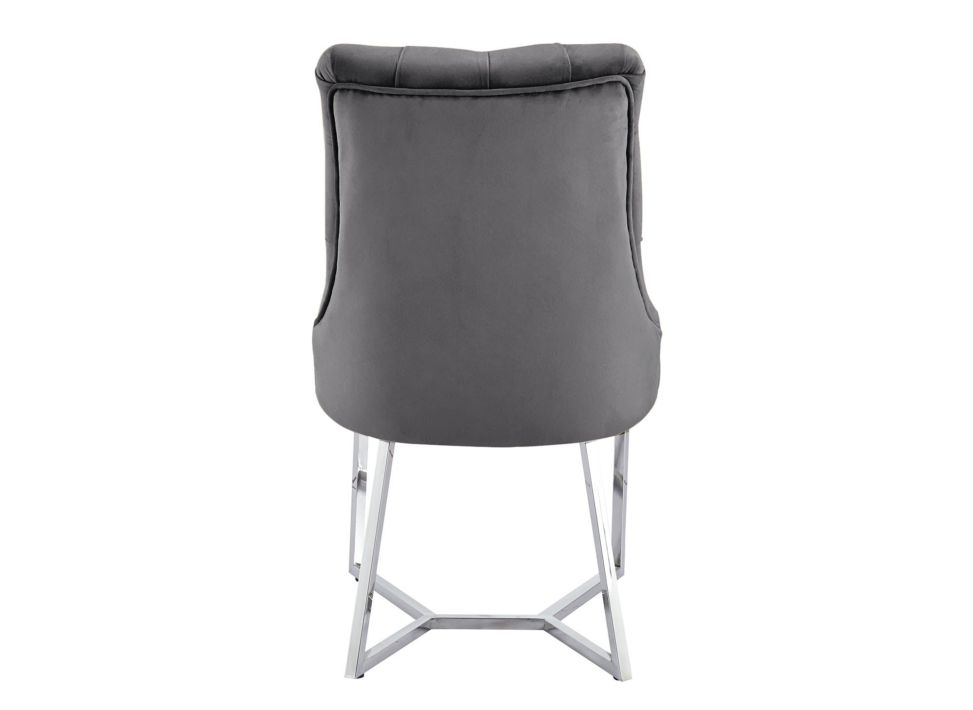 Lot de 2 chaises en velours gris pieds en métal argenté KIERA