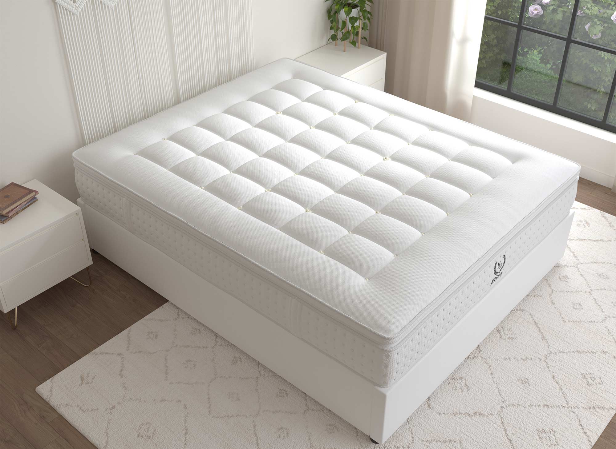 Matelas hybride mousse mémoire en gel et ressorts ensachés 180 x 200 cm épaisseur 31 cm SERENA
