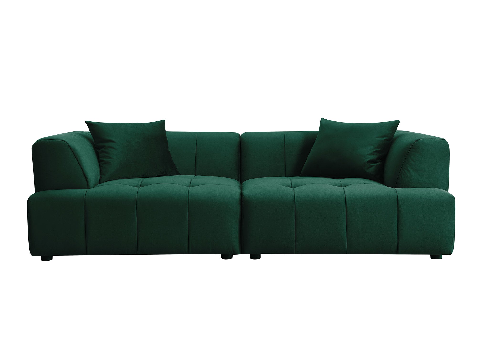 Canapé Droit 4 Places KELIA - Velours Gris, Design Contemporain, Parfait Pour Votre Salon - 9
