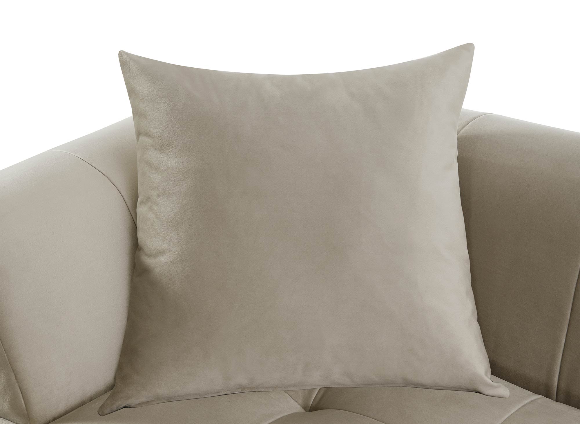 Canapé droit 3 places en velours beige KELIA