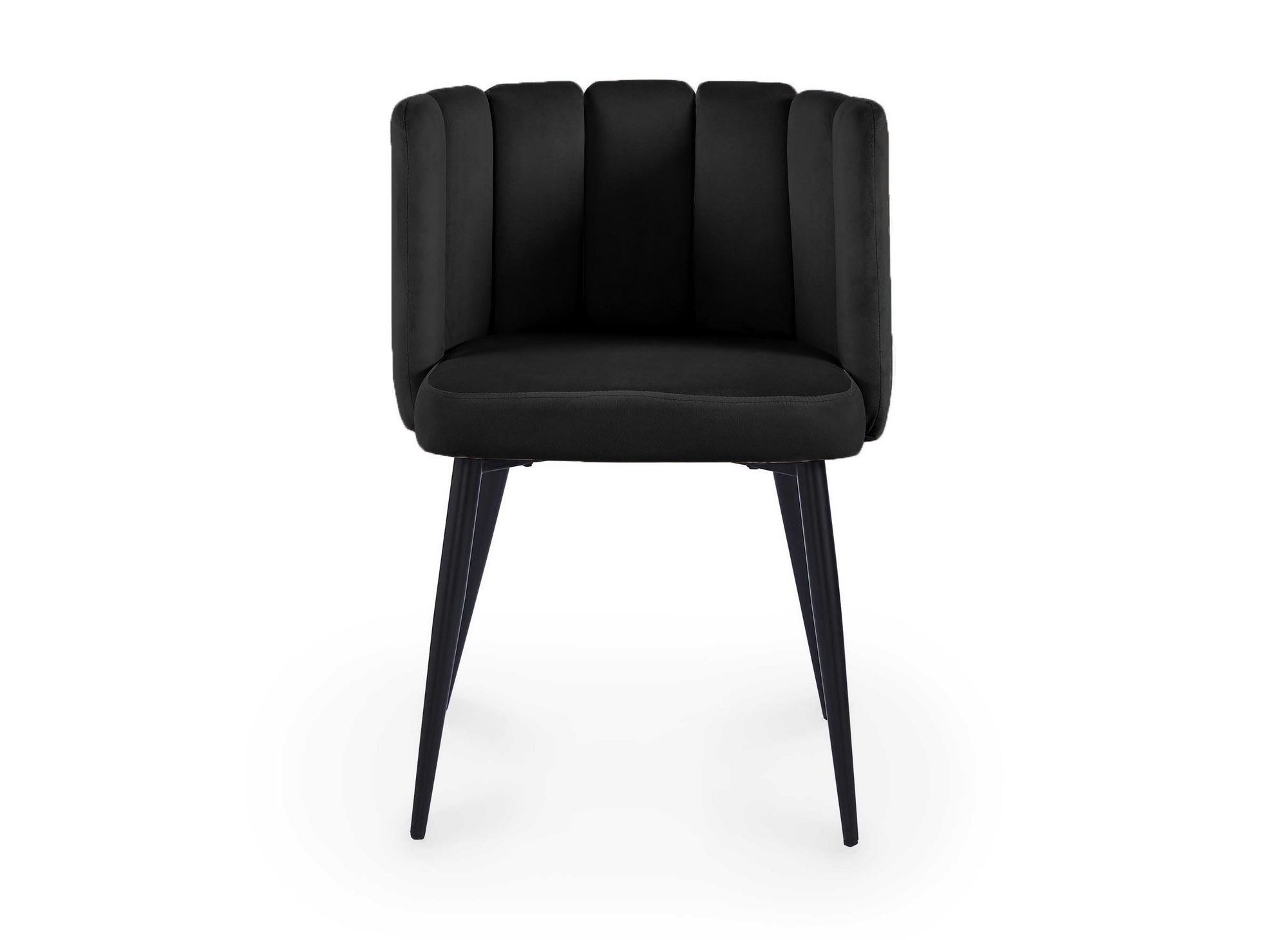Lot de 2 chaises design en velours noir DEBBY