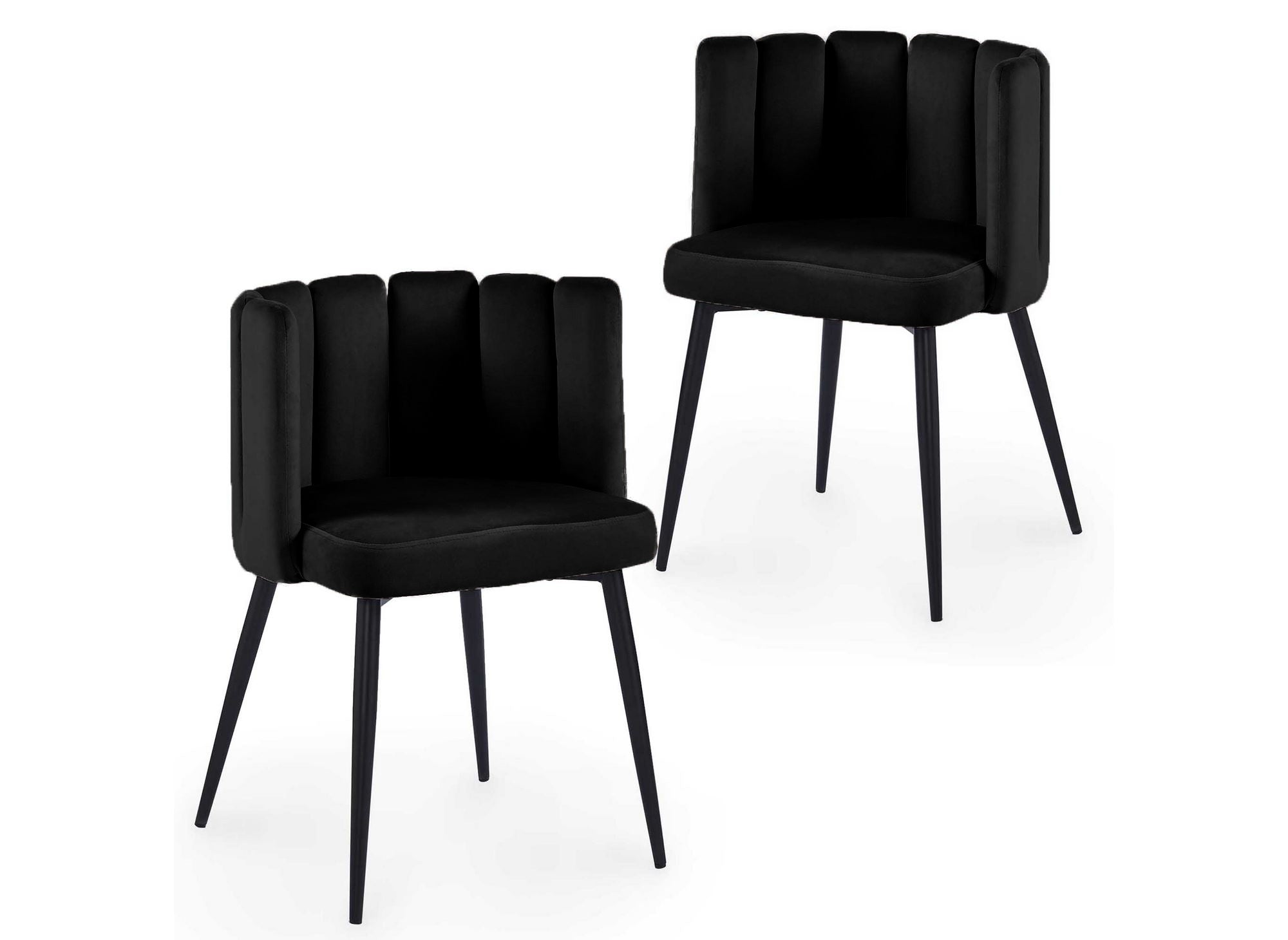 Lot de 2 chaises design en velours noir DEBBY