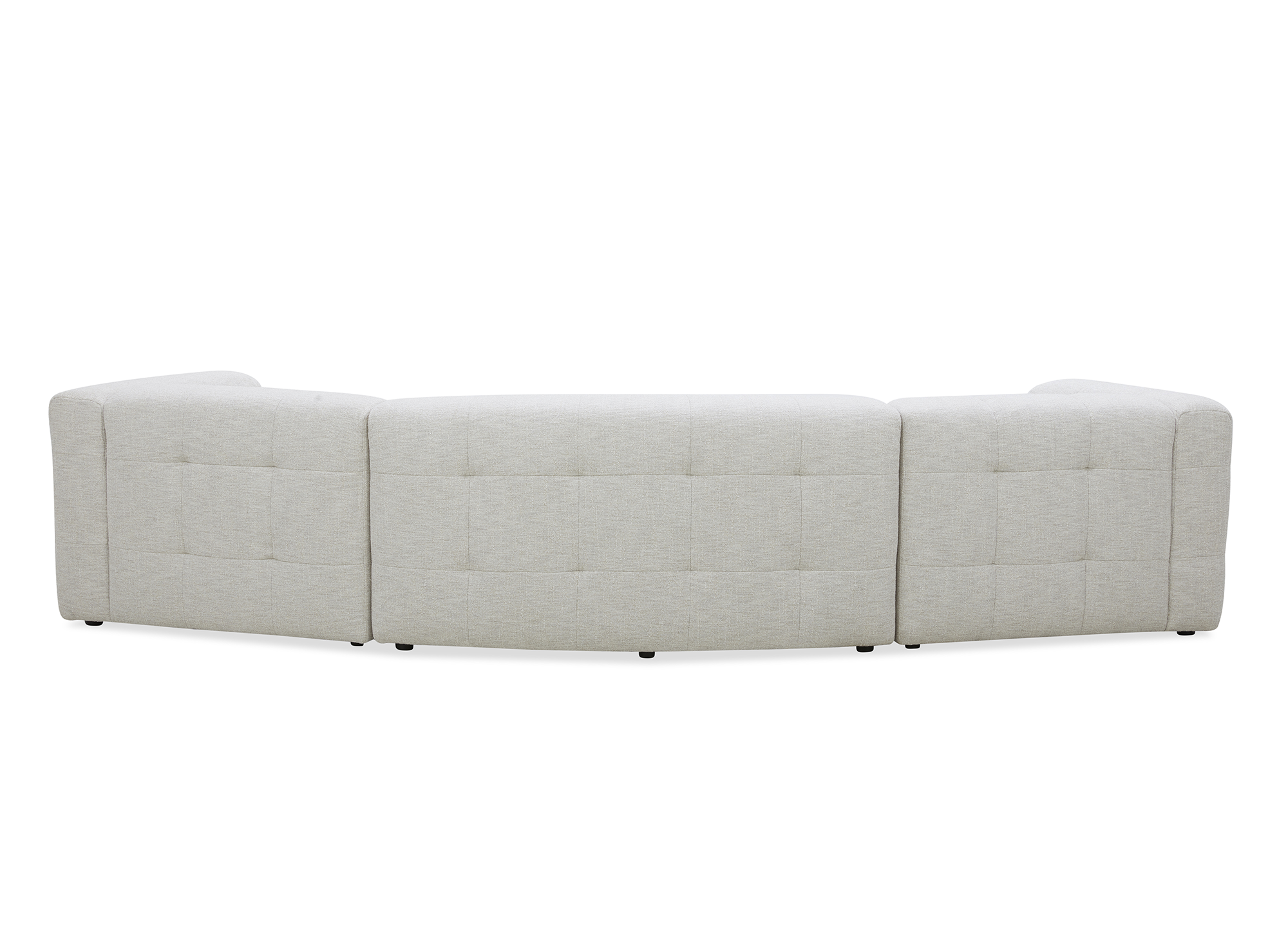 Canapé droit 5 places en velours texturé beige ARELIA