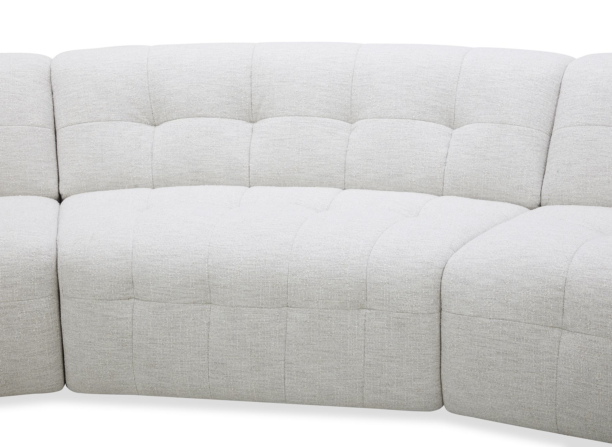 Canapé droit 5 places en velours texturé beige ARELIA