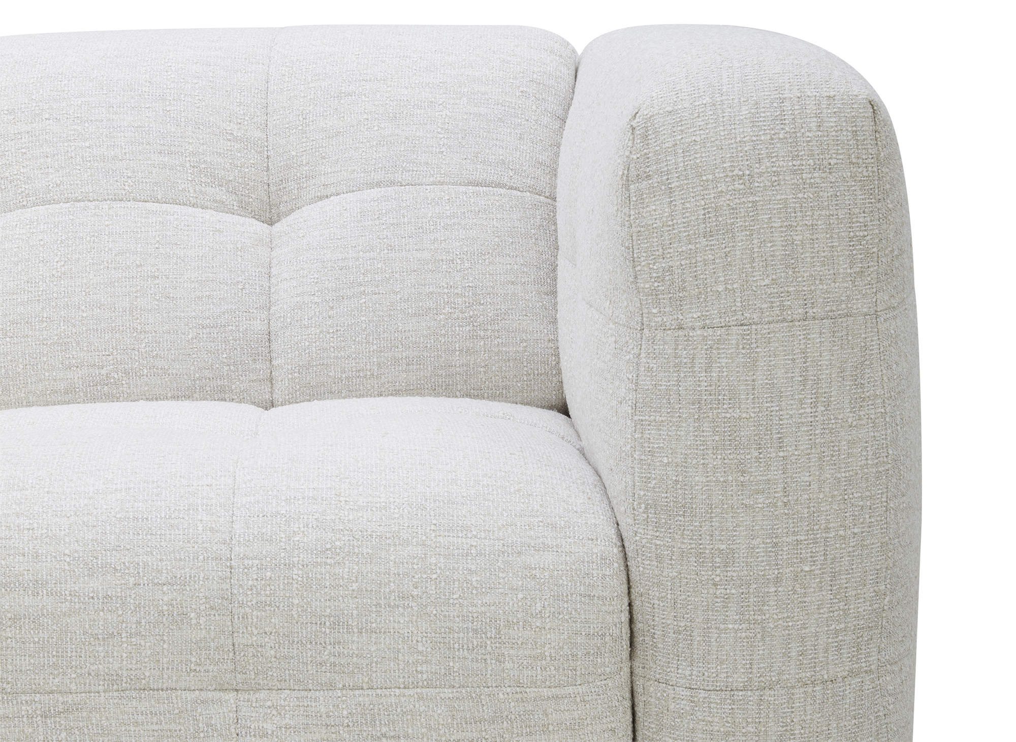 Canapé droit 5 places en velours texturé beige ARELIA