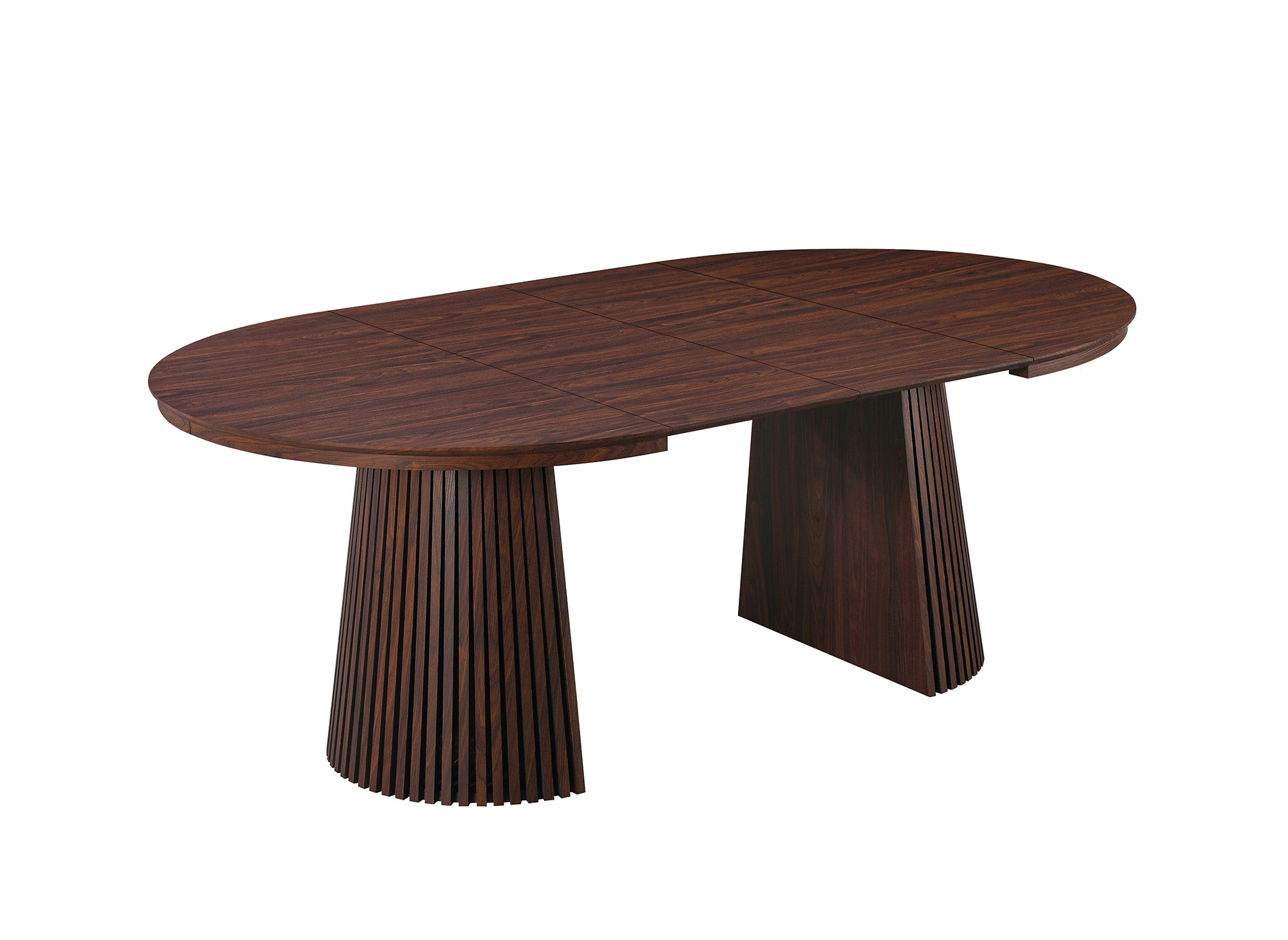 Table à manger ronde extensible en bois foncé 120-200cm HEKA