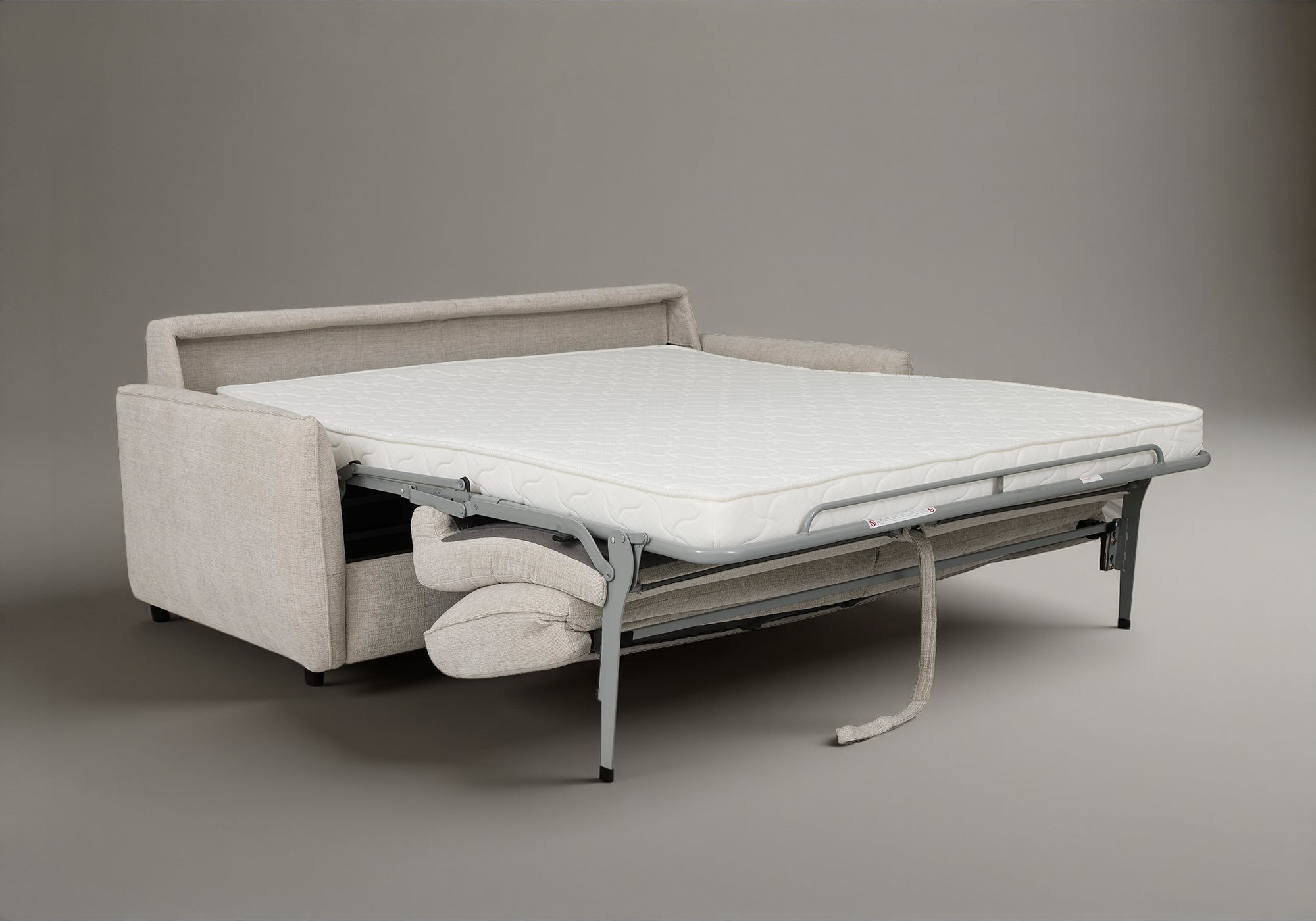 Canapé convertible 3 places en velours texturé beige CHIARA