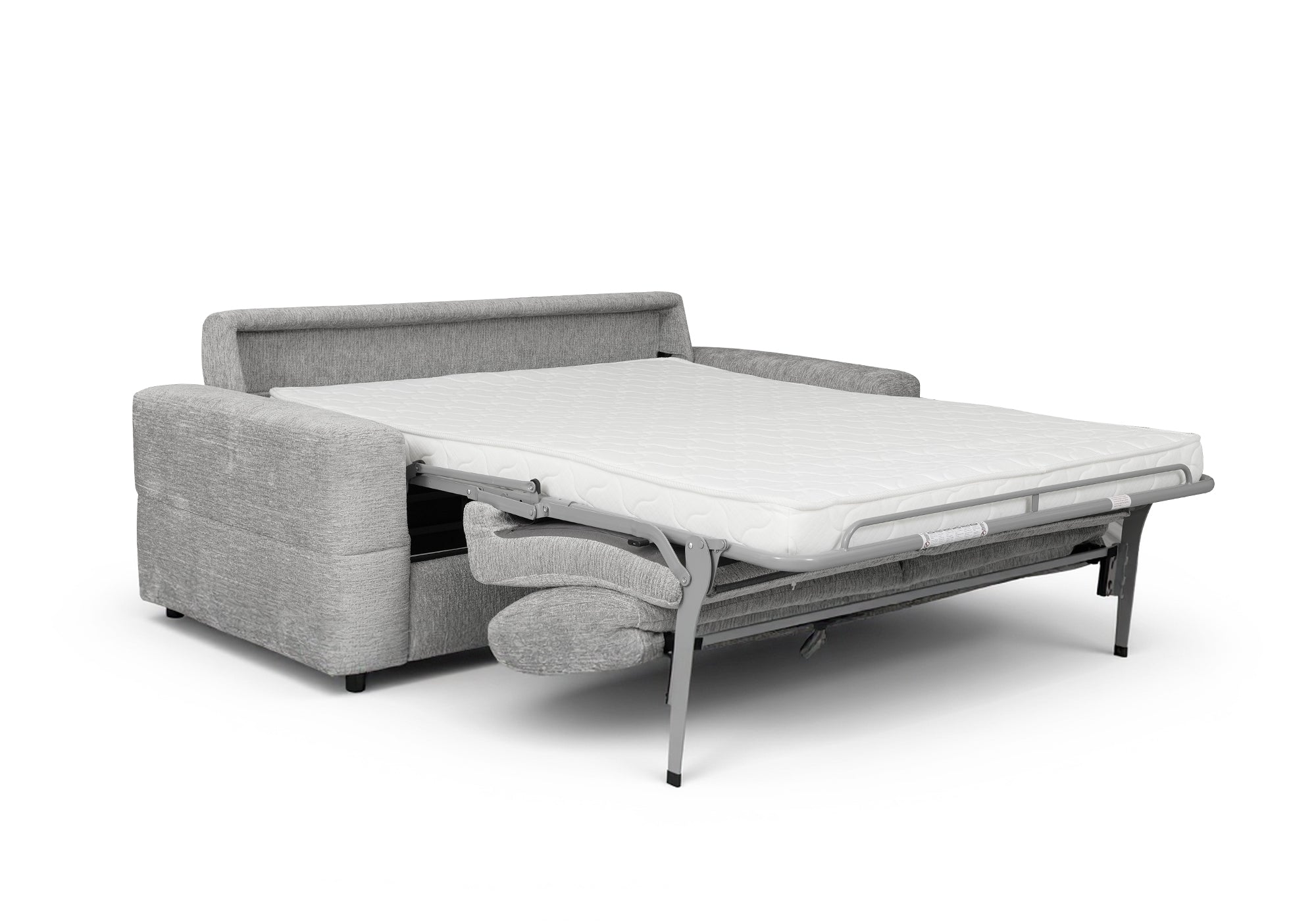 Canapé convertible 3 places en velours chiné gris clair AMAURY