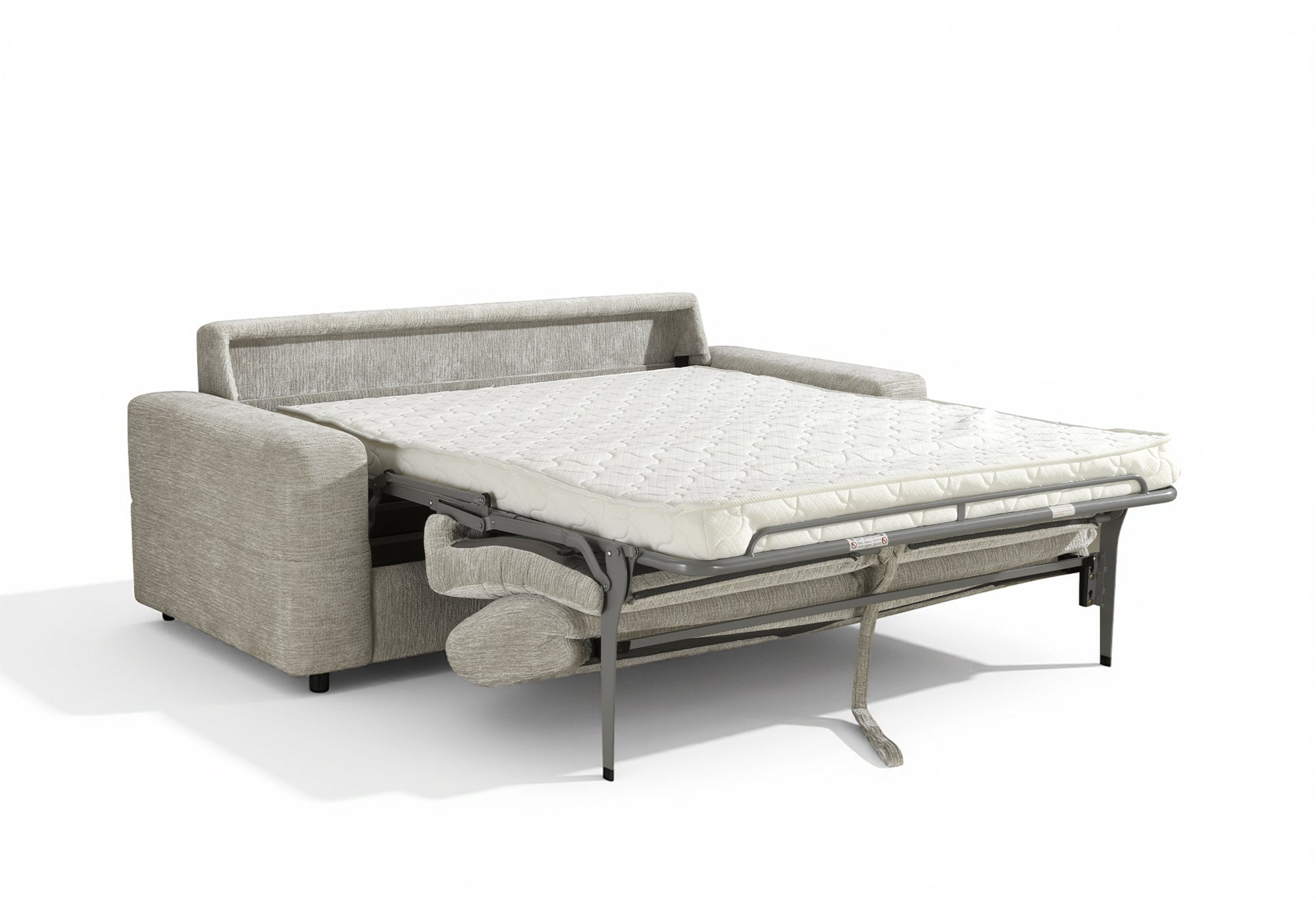 Canapé convertible 3 places en velours chiné beige AMAURY