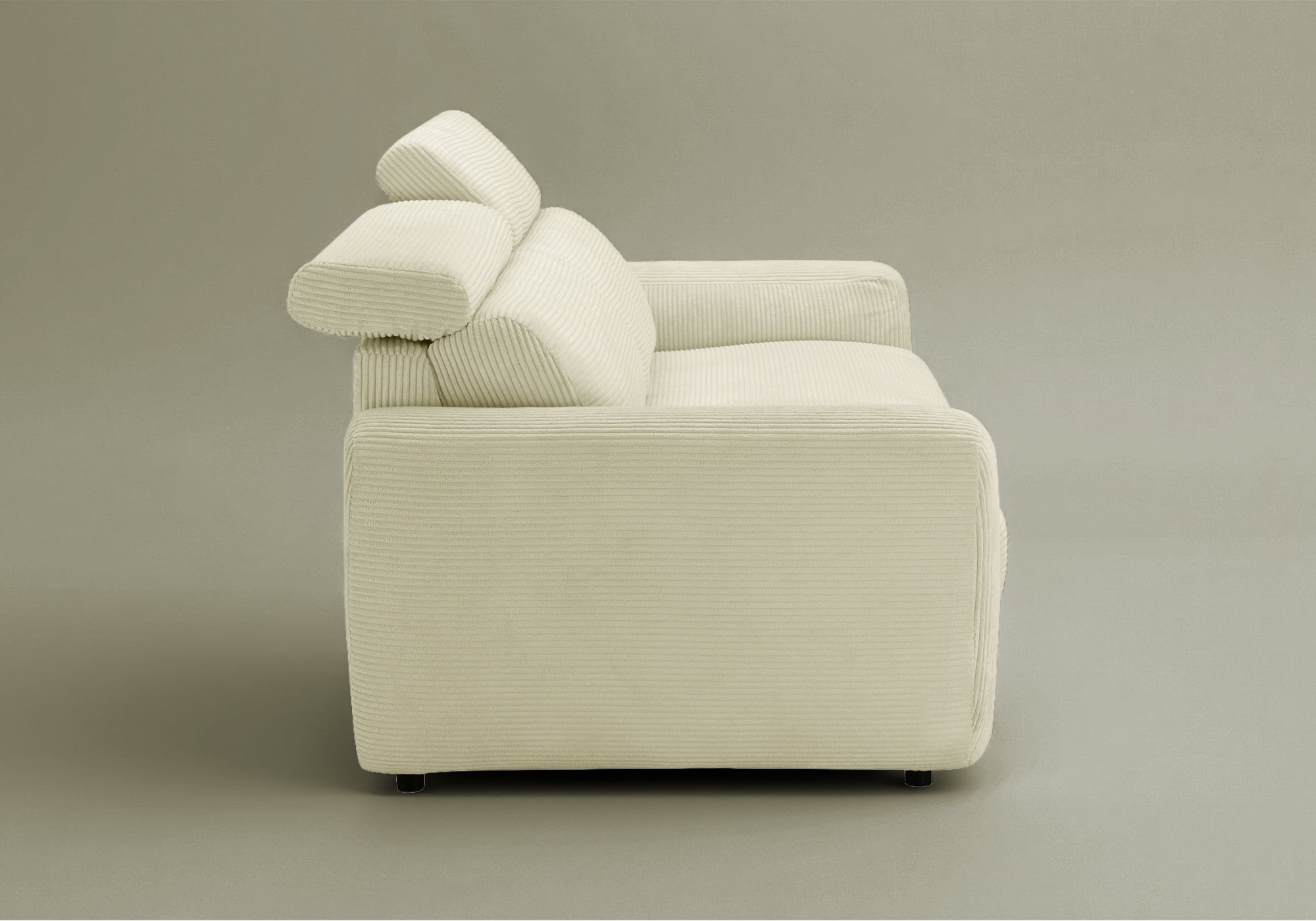 Canapé convertible 3 places en velours côtelé beige TOGO