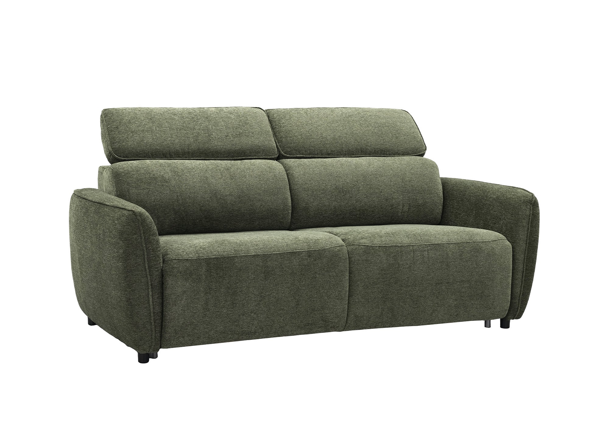 Canapé convertible express 3 places en tissu texturé vert JACINTHE
