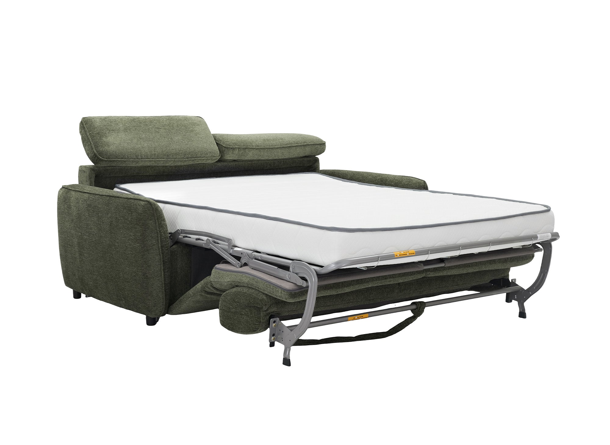 Canapé convertible express 3 places en tissu texturé vert JACINTHE