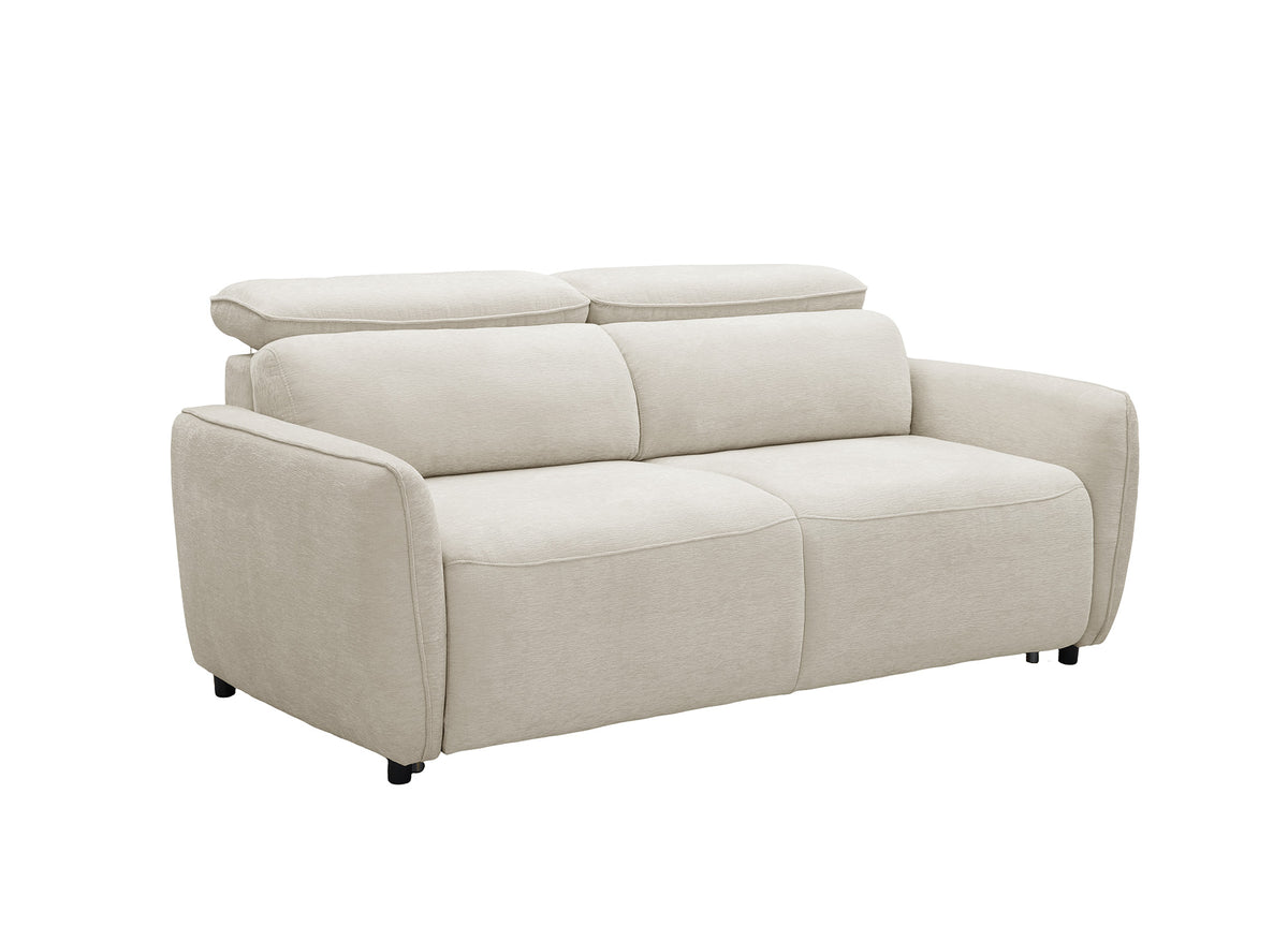Canapé convertible express 3 places en tissu texturé beige JACINTHE