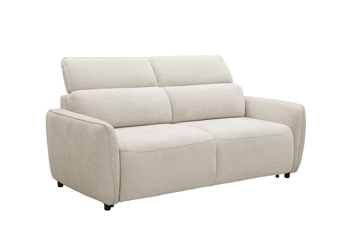 Canapé convertible express 3 places en tissu texturé beige JACINTHE