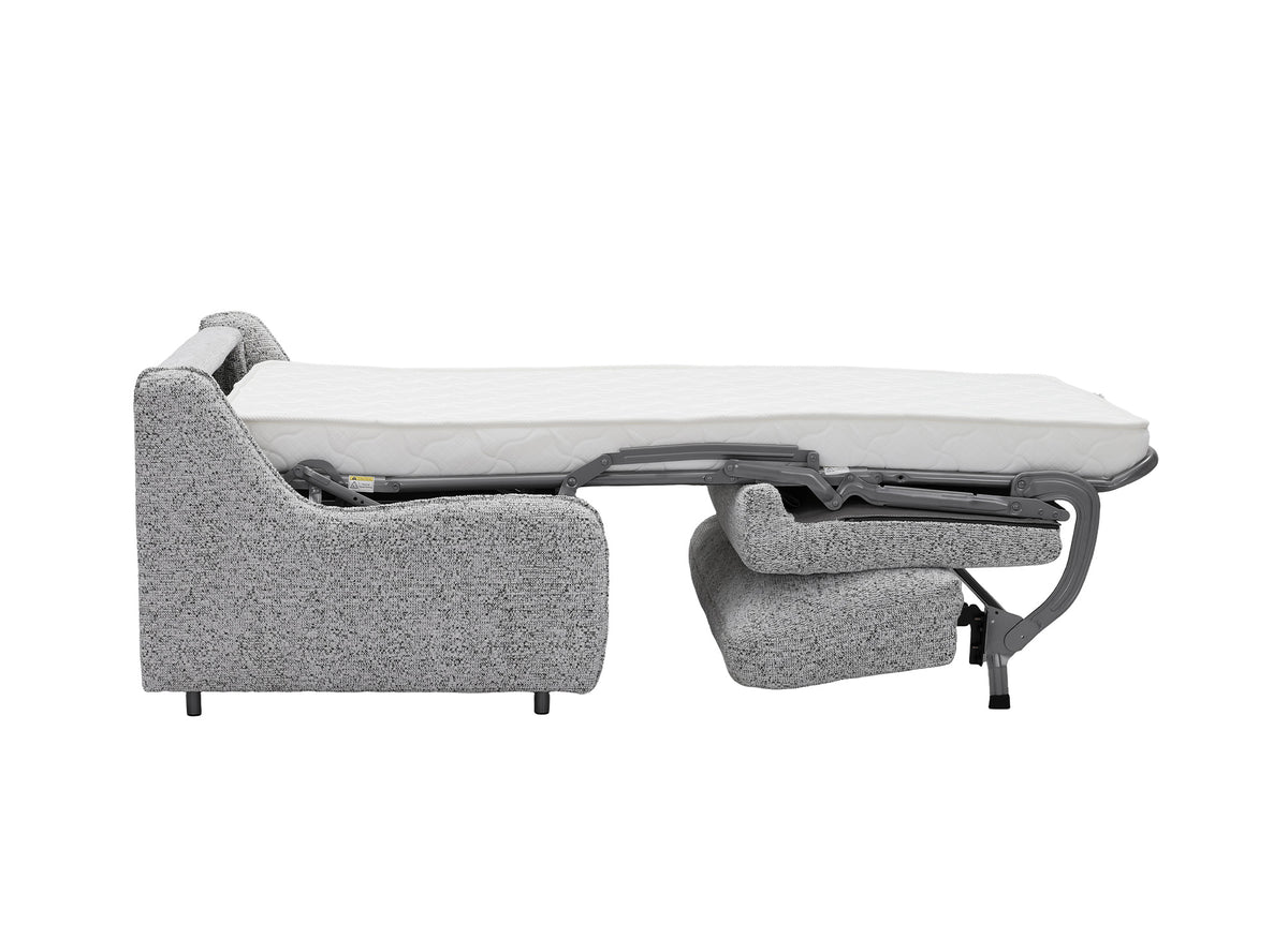 Canapé convertible express 1 place en tissu bouclette gris IMELDA