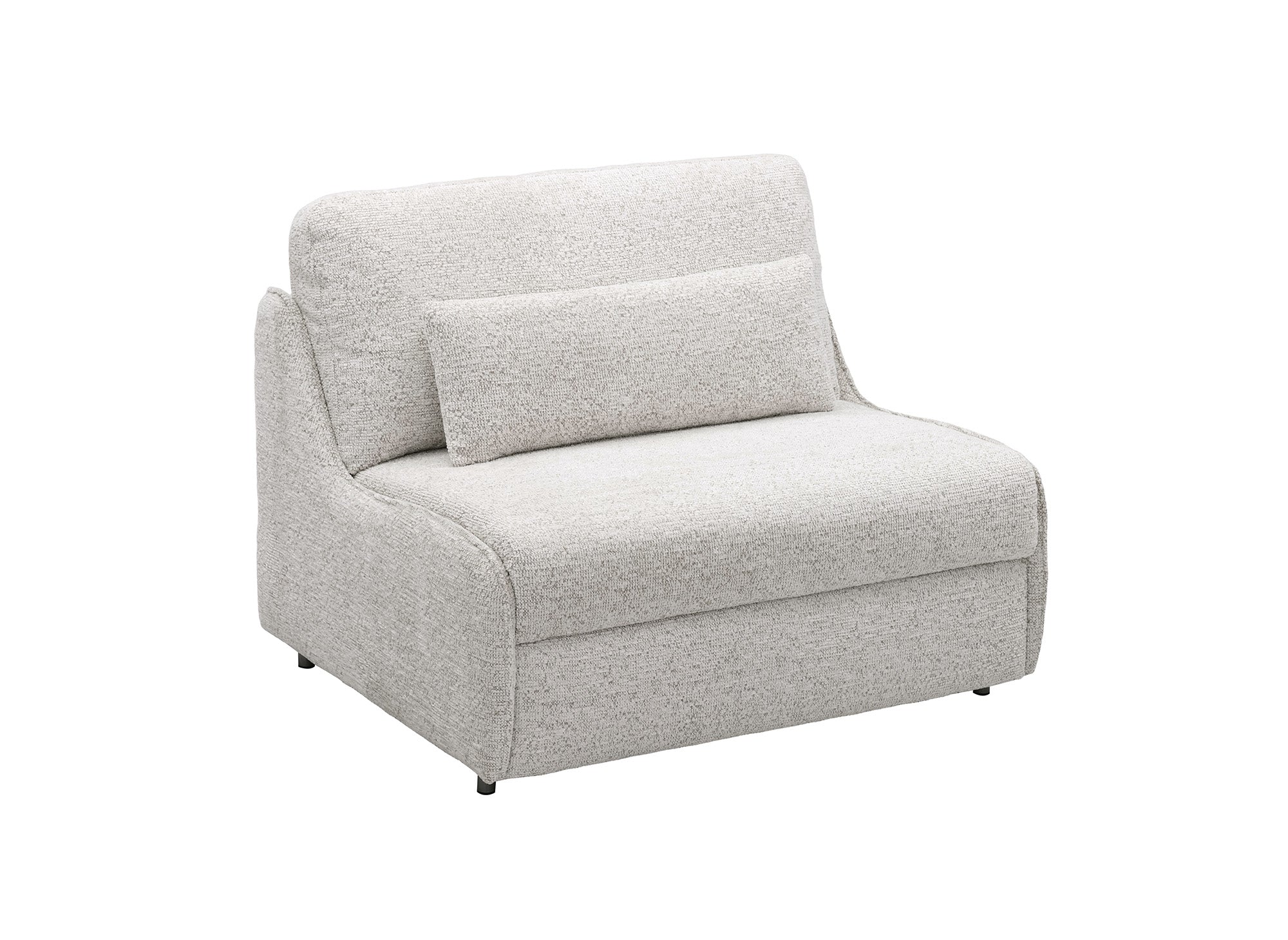 Canapé convertible express 1 place en tissu bouclette beige IMELDA