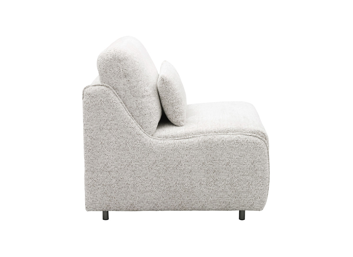 Canapé convertible express 1 place en tissu bouclette beige IMELDA