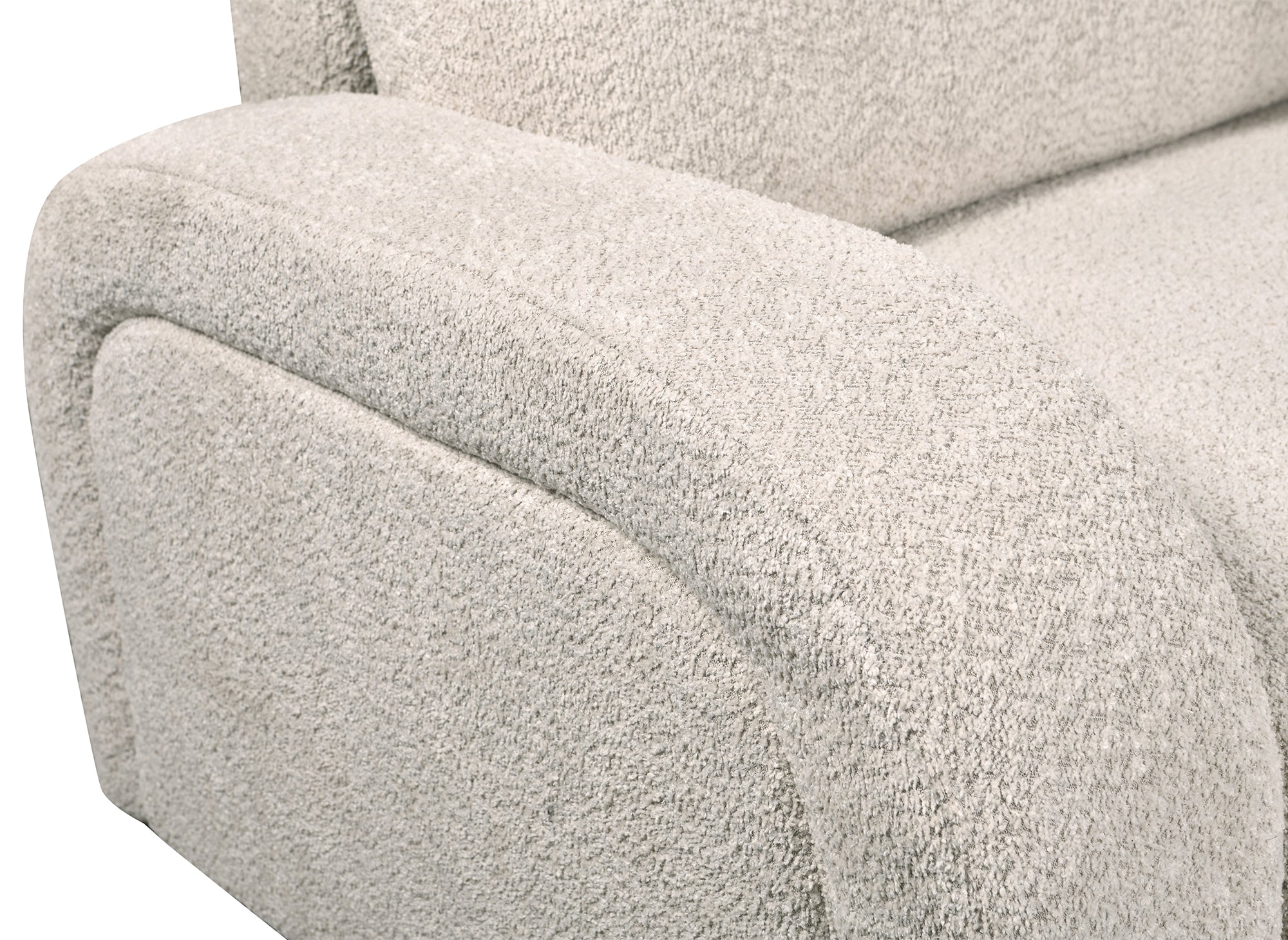 Canapé convertible 3 places en tissu bouclette écru MAYORA