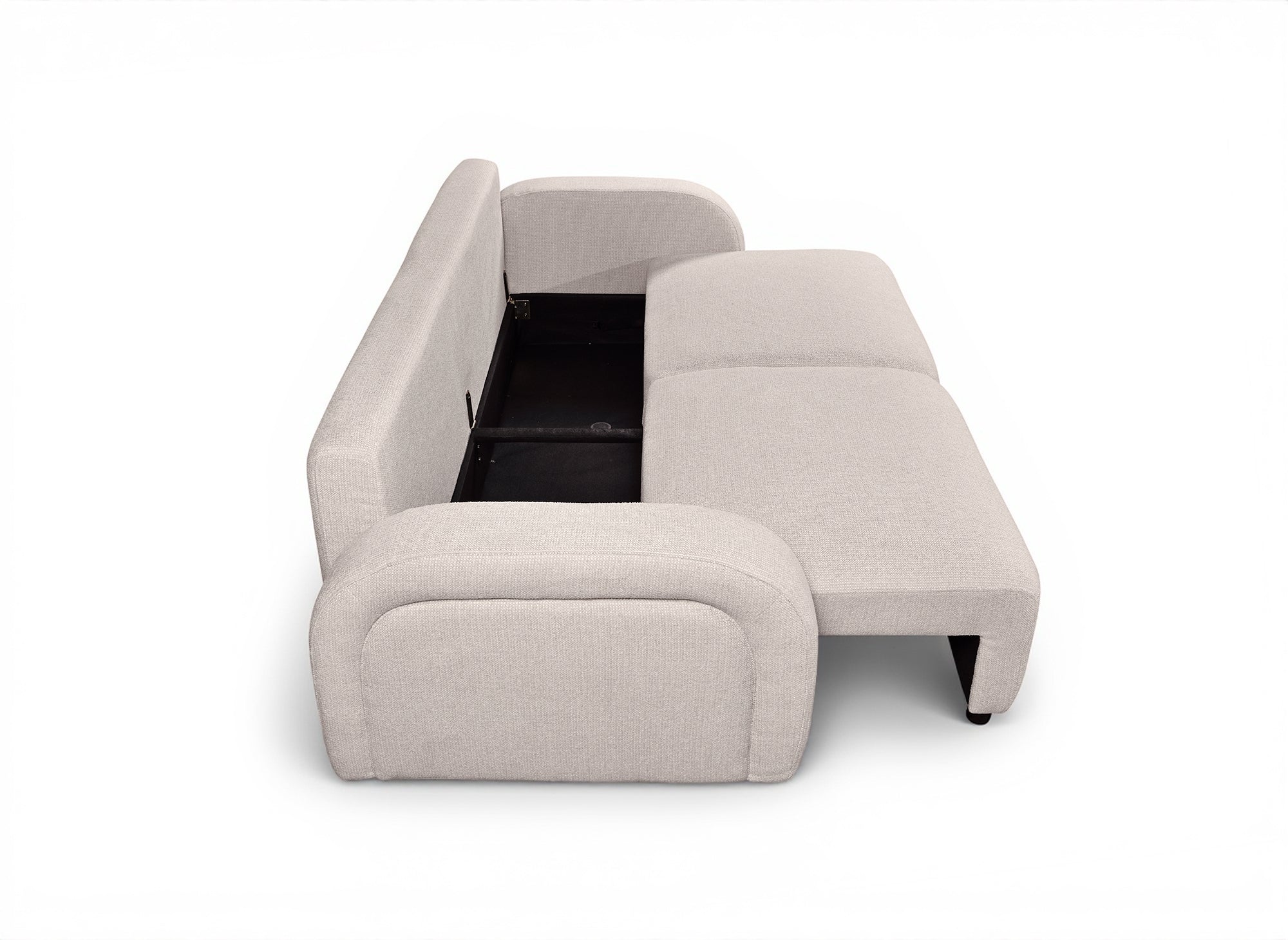 Canapé convertible 3 places en tissu bouclette beige MAYORA