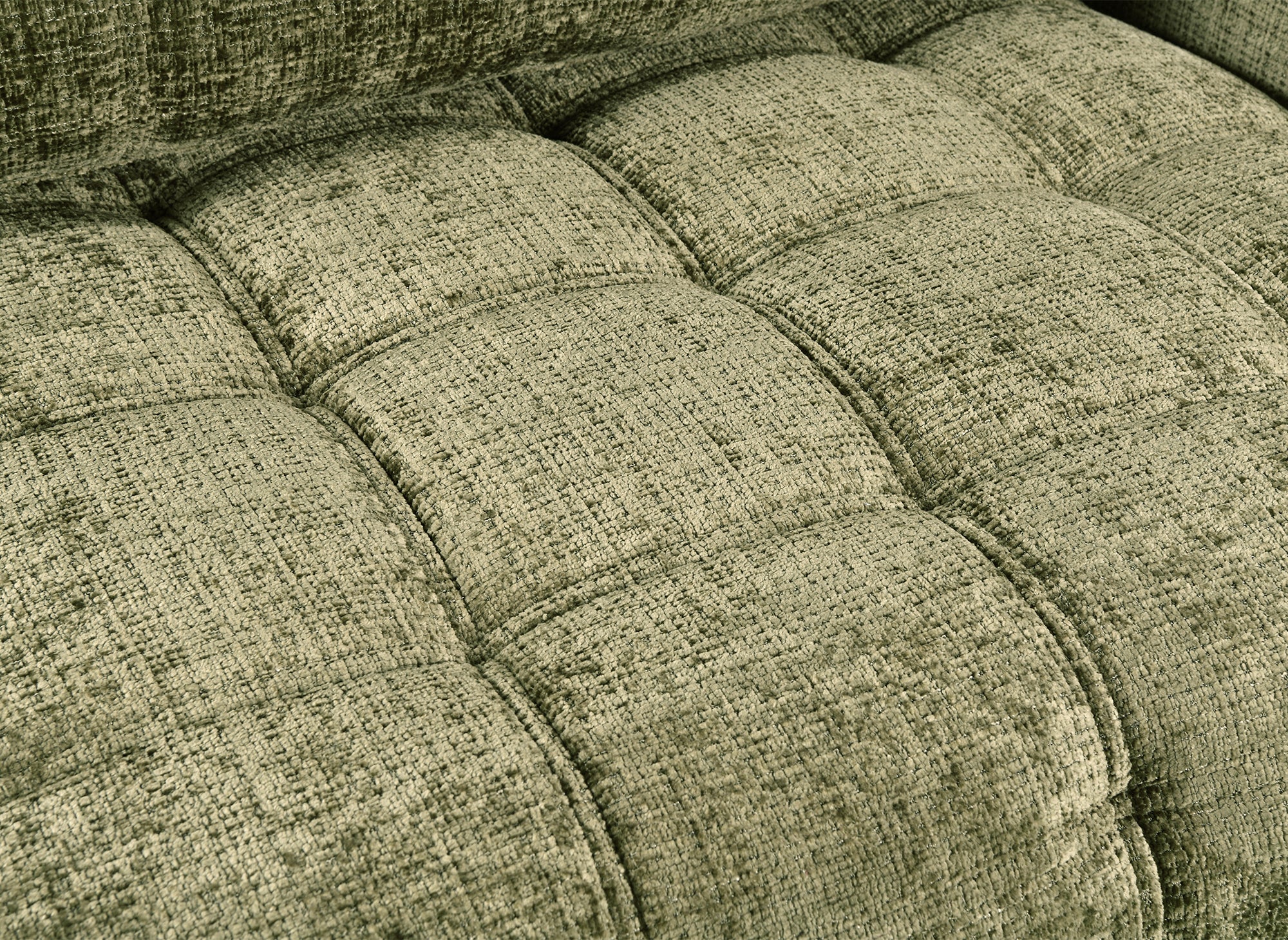 Canapé convertible avec coffre 3 places en velours chiné vert olive RALYA