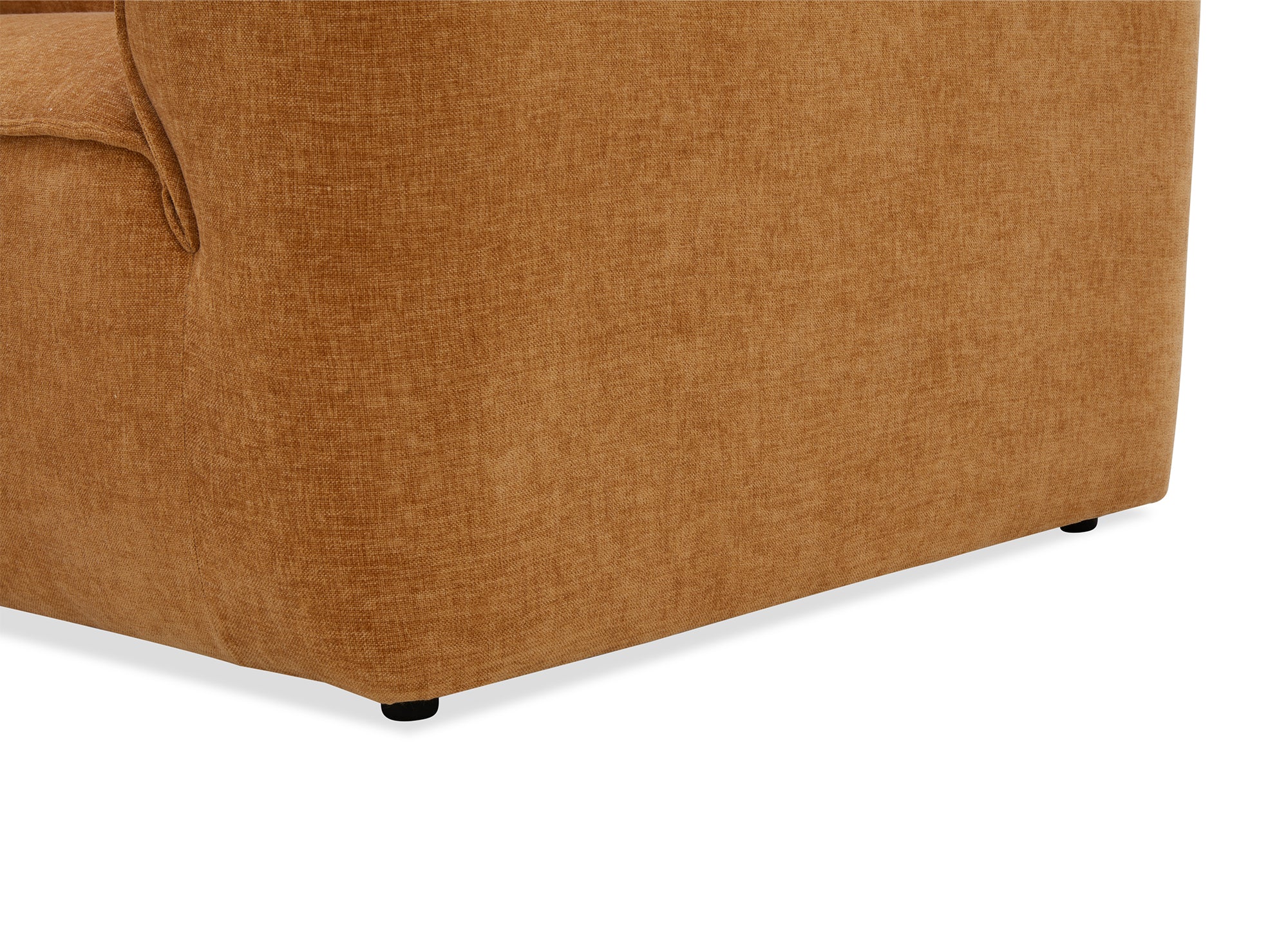 Canapé droit 3 places en velours chiné moutarde ABELIA