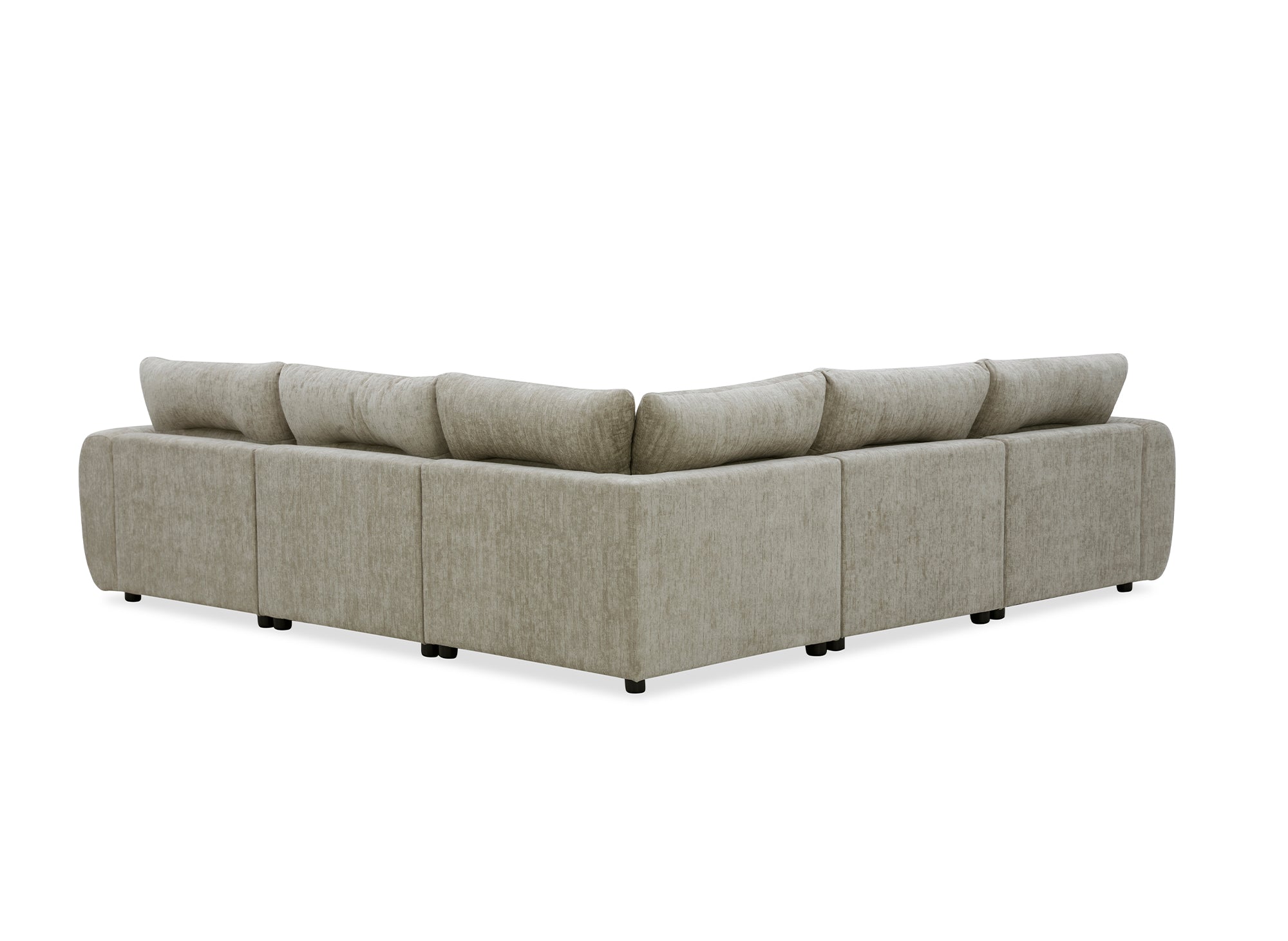 Canapé d'angle en velours chiné taupe BALIANE