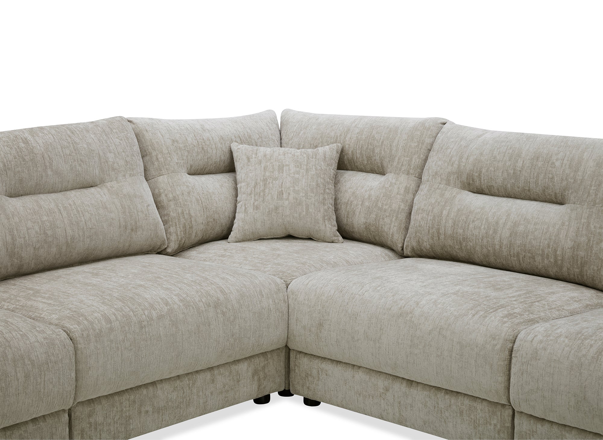 Canapé d'angle en velours chiné taupe BALIANE