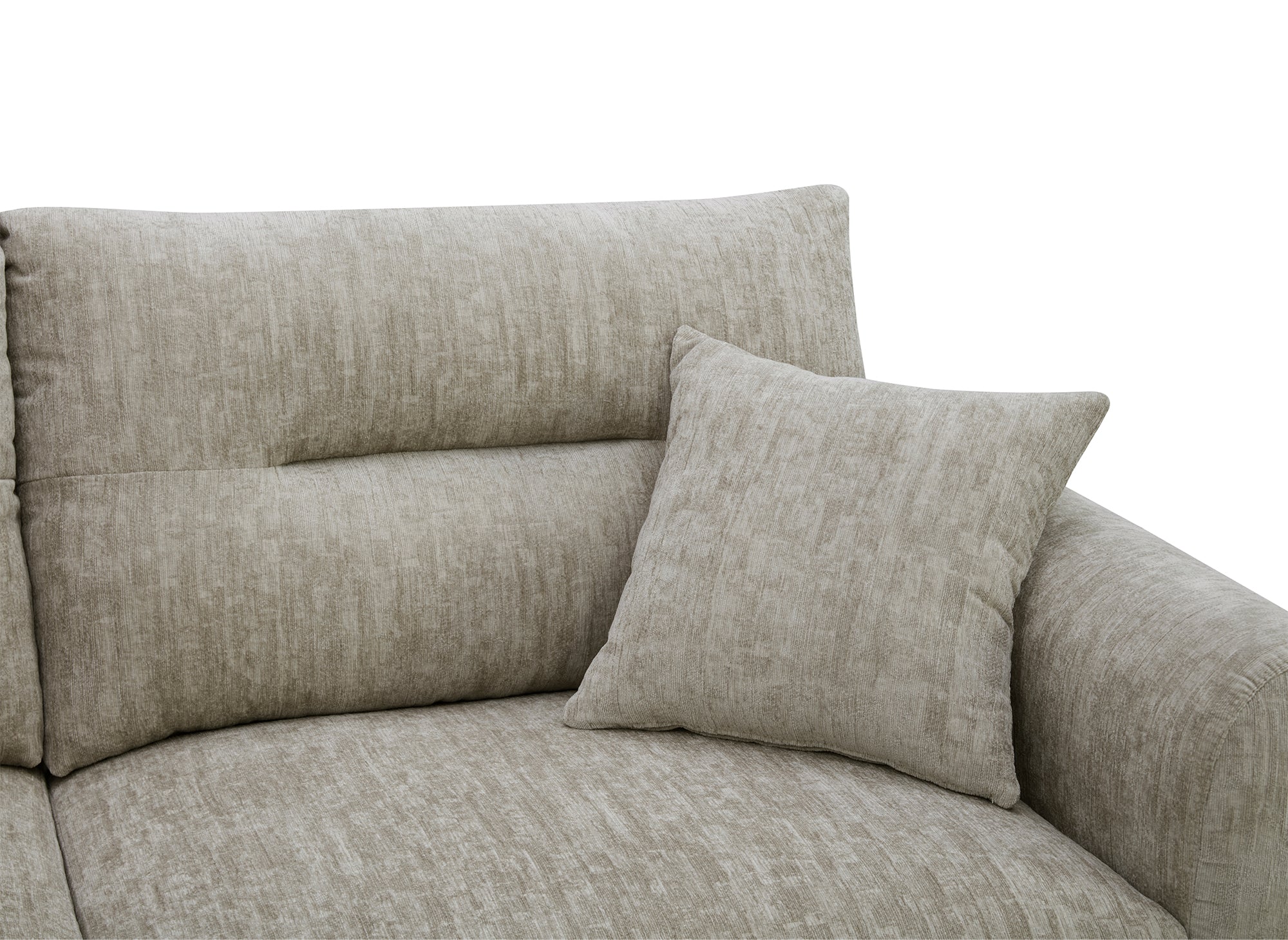 Canapé d'angle en velours chiné taupe BALIANE