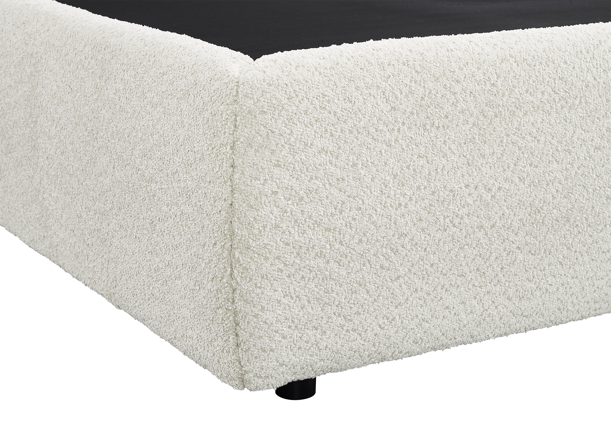 Lit coffre en tissu bouclette beige 180x200 cm MELY