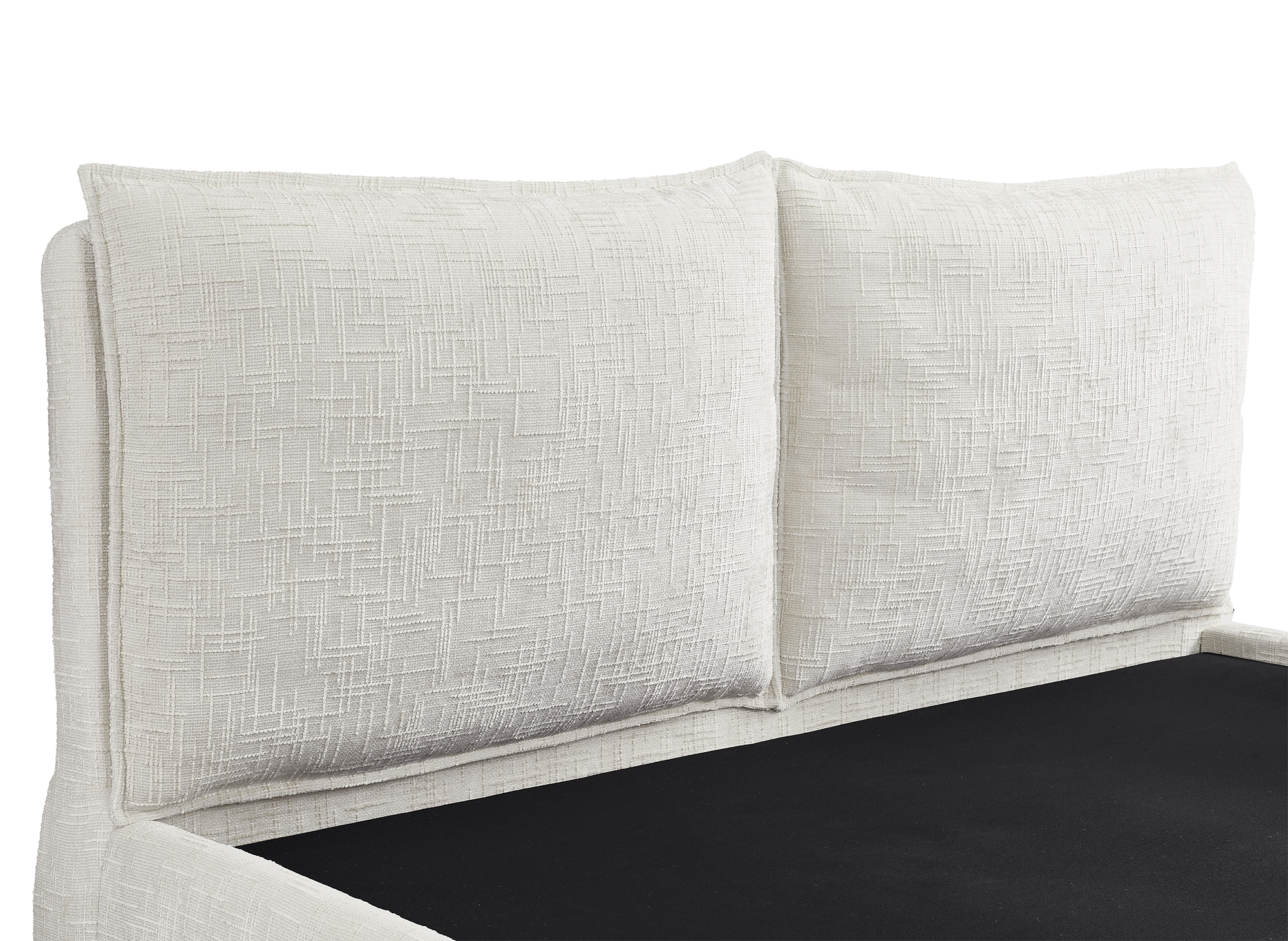 Lit coffre en velours chiné beige 160x200 cm MELY