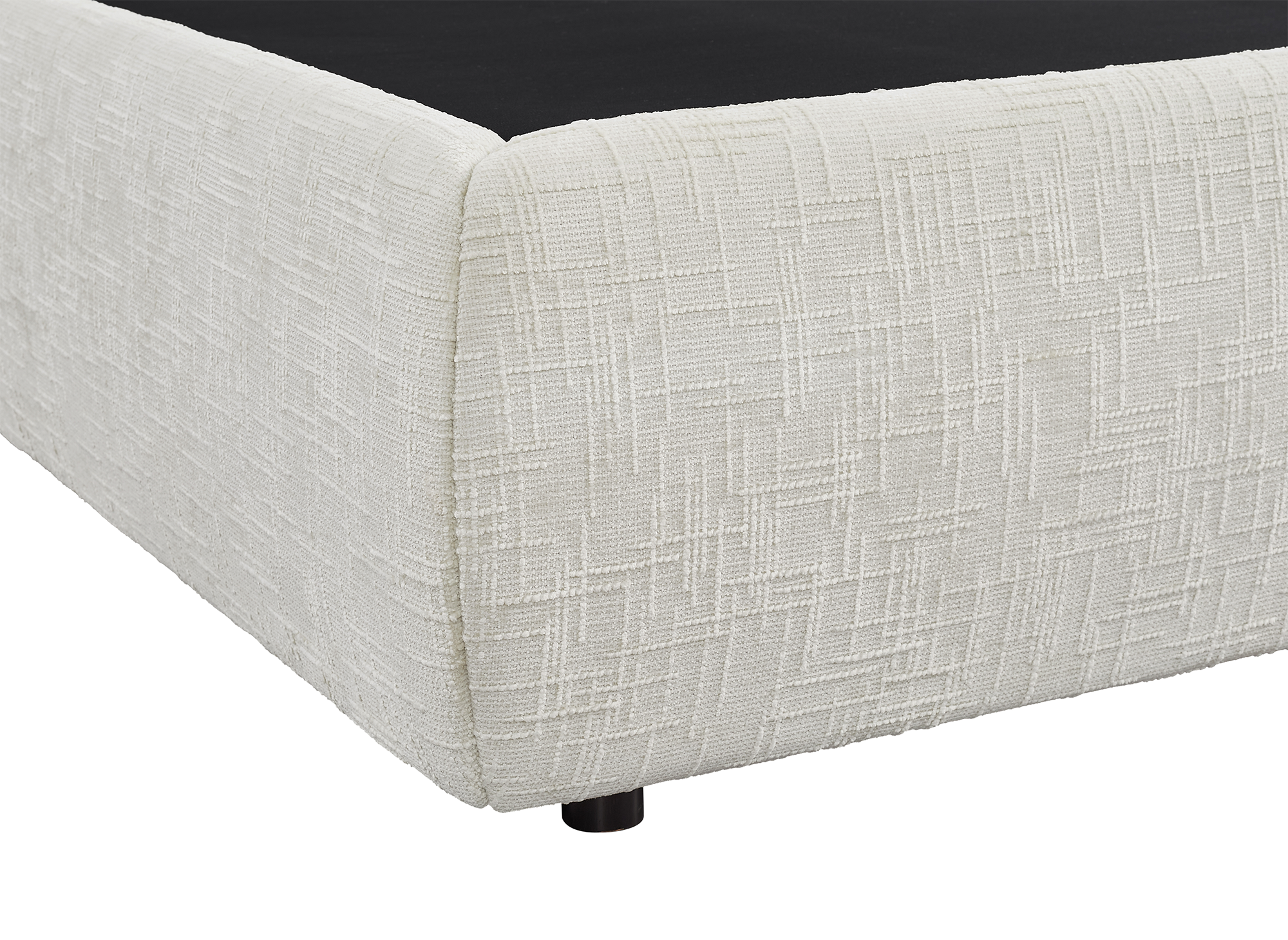 Lit coffre en velours chiné beige 160x200 cm MELY