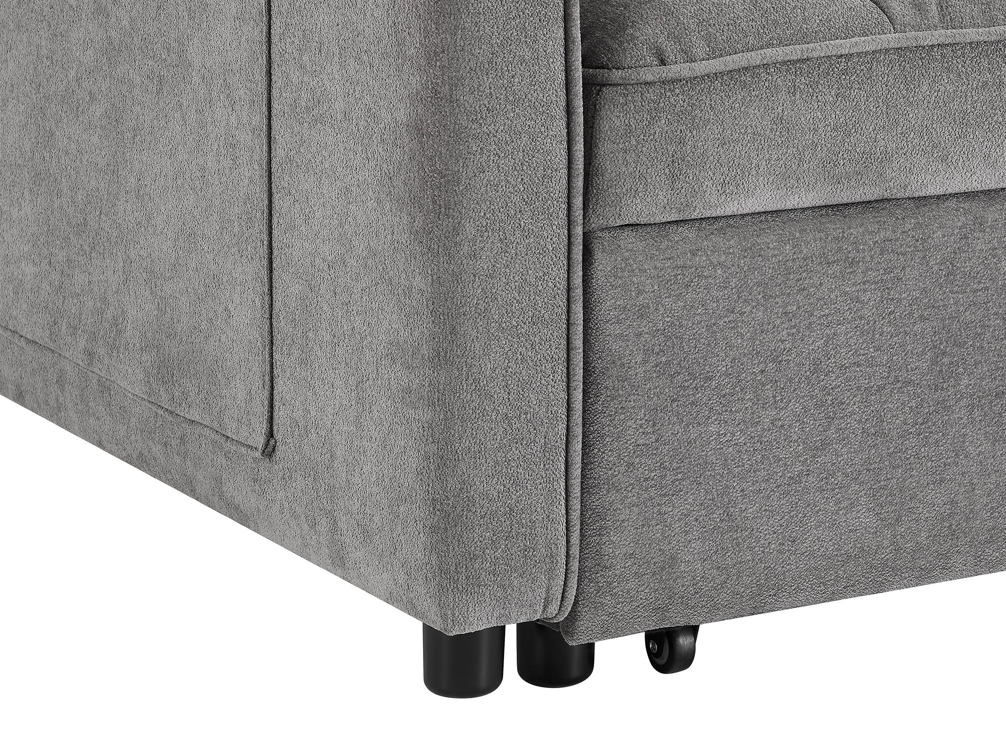 Canapé convertible 2 places en velours texturé gris JASPER