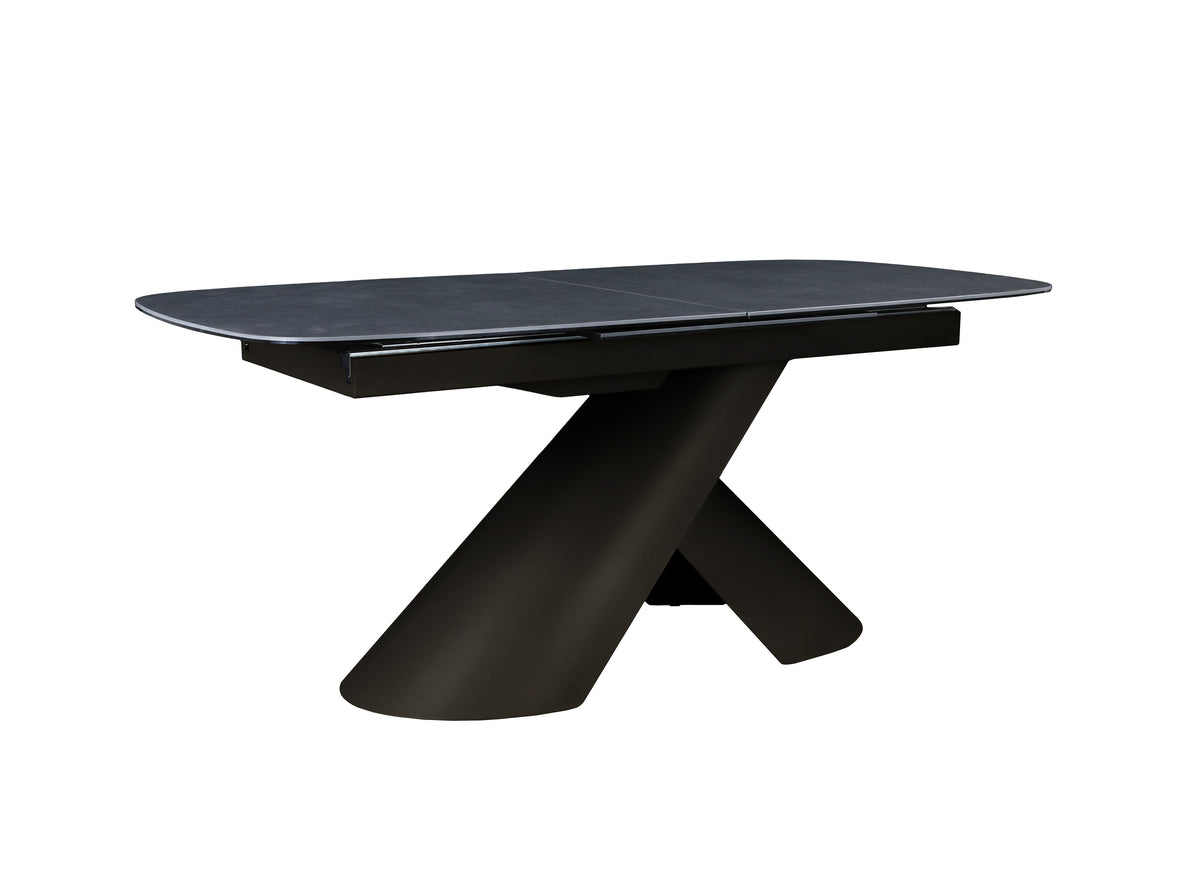 Table à manger extensible pieds métal marron plateau céramique 180-240 cm MILANO