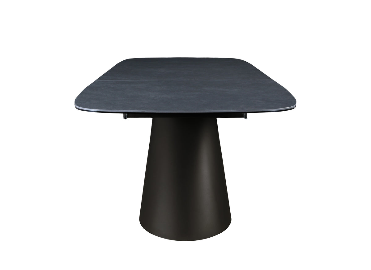 Table à manger extensible pieds métal marron plateau céramique 180-240 cm MILANO
