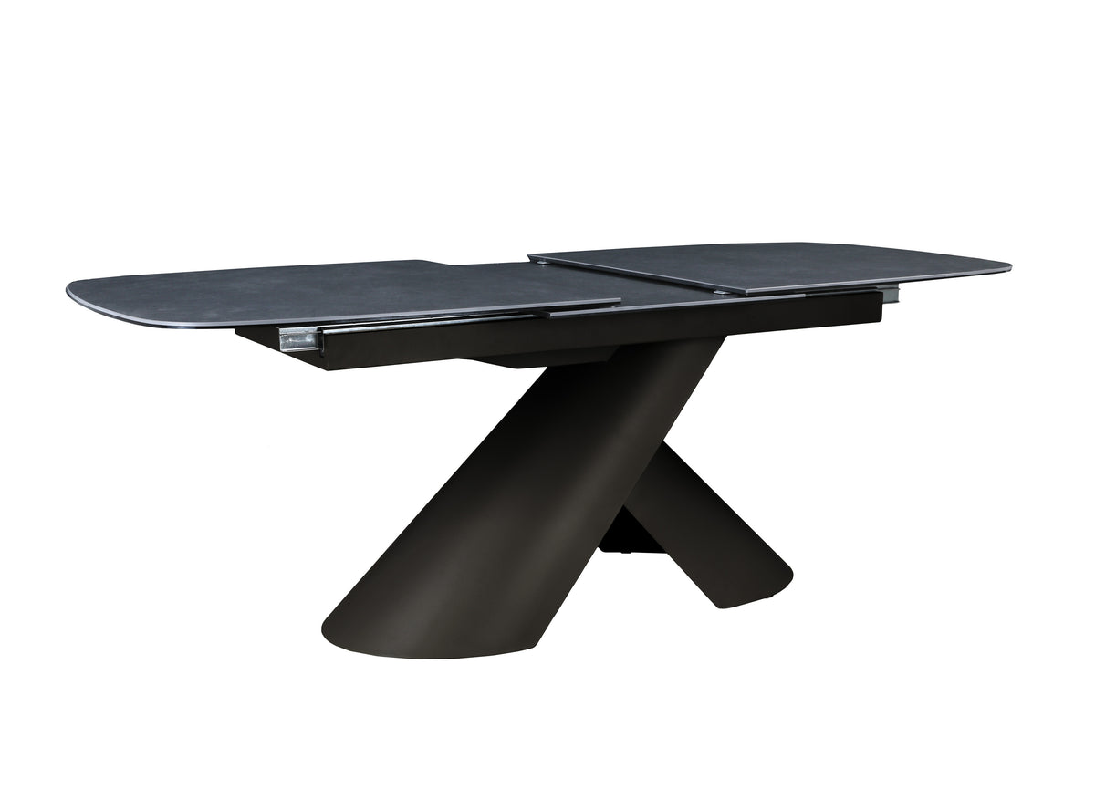Table à manger extensible pieds métal marron plateau céramique 180-240 cm MILANO