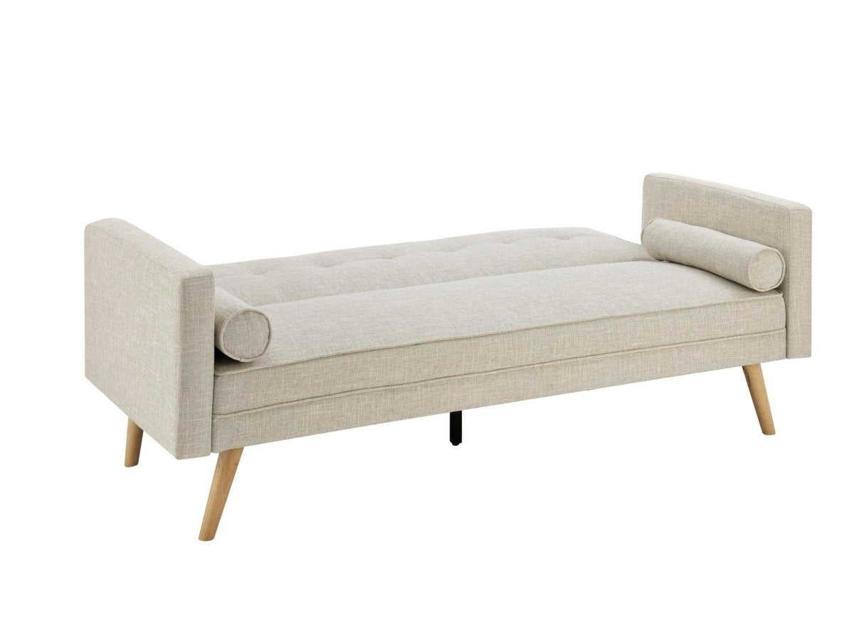 Banquette clic clac beige en tissu TANIA - DécoInParis