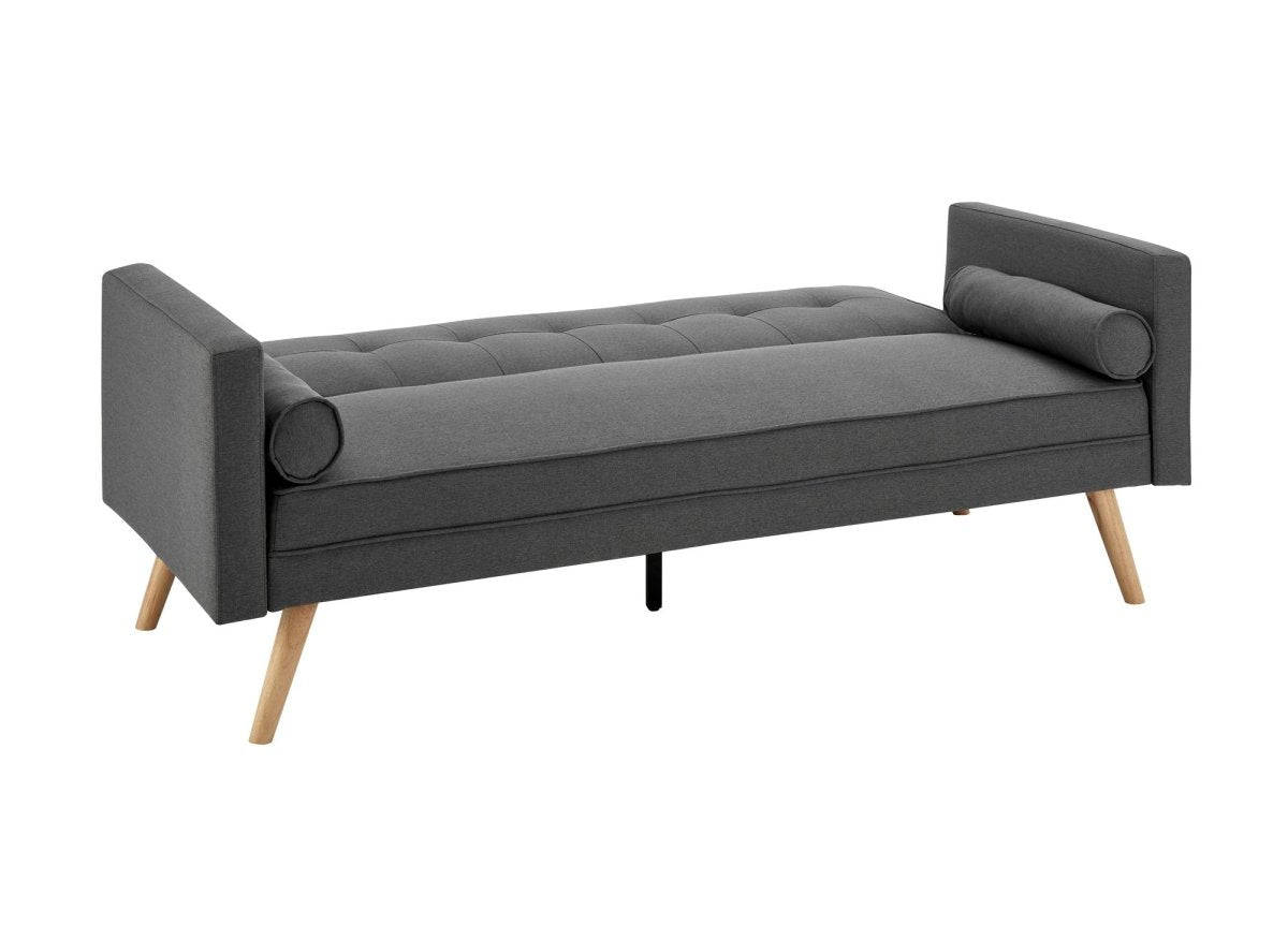 Banquette clic clac gris foncé en tissu TANIA - DécoInParis