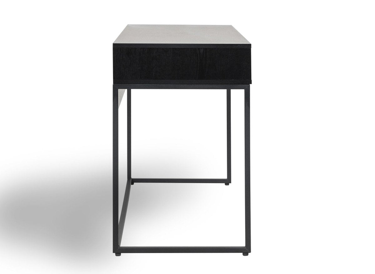 Bureau 2 tiroirs en bois clair et métal noir TISSIA - DécoInParis