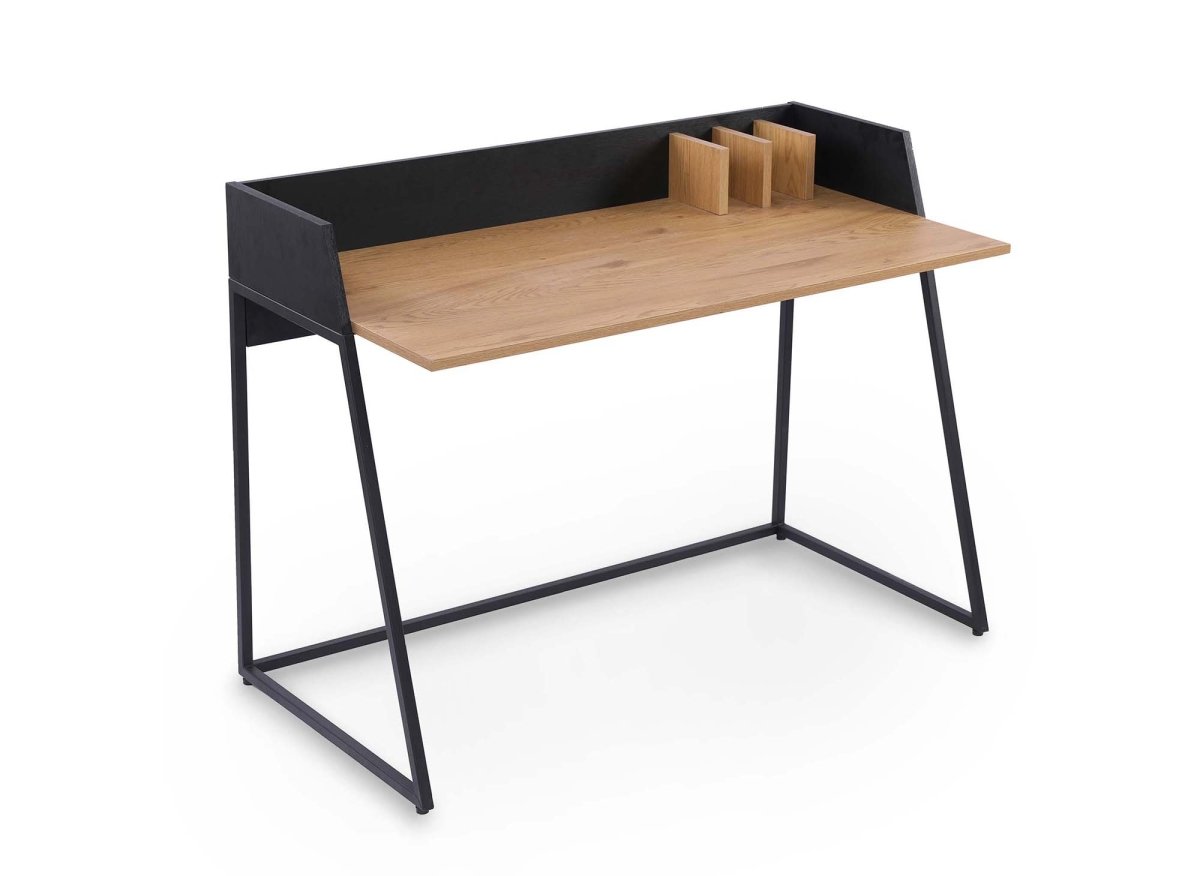 Bureau compact design industriel en bois et métal ARMELLE - DécoInParis