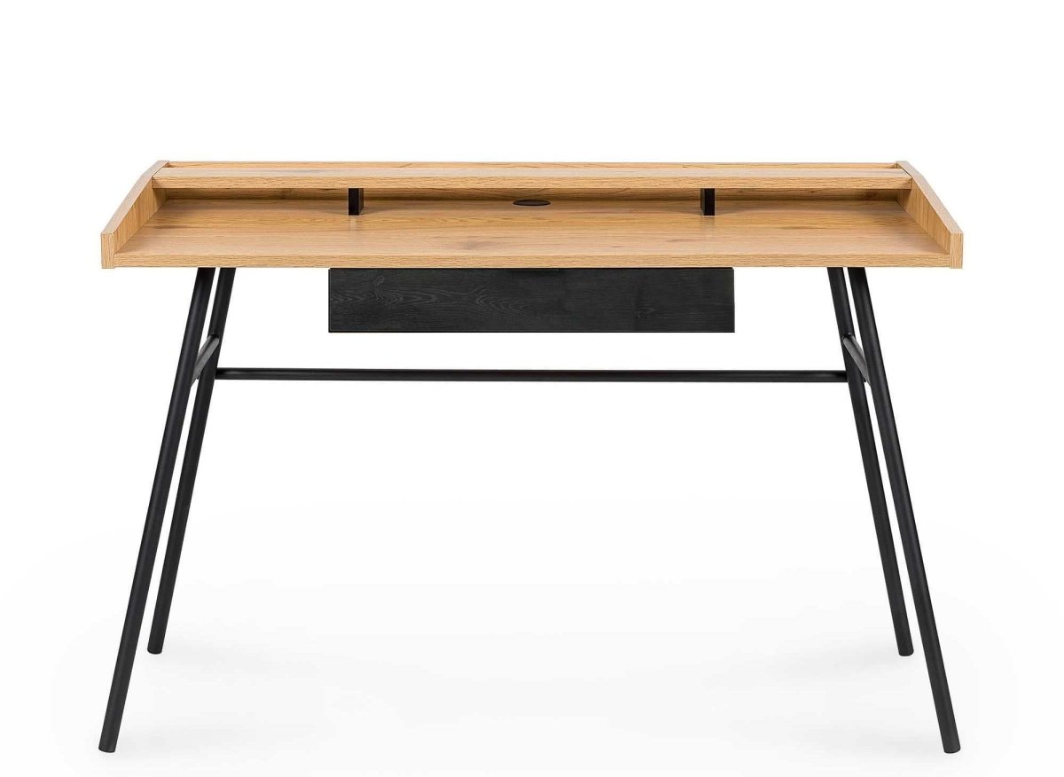 Bureau industriel 1 tiroir 1 étagère en bois et métal GASPARD - DécoInParis