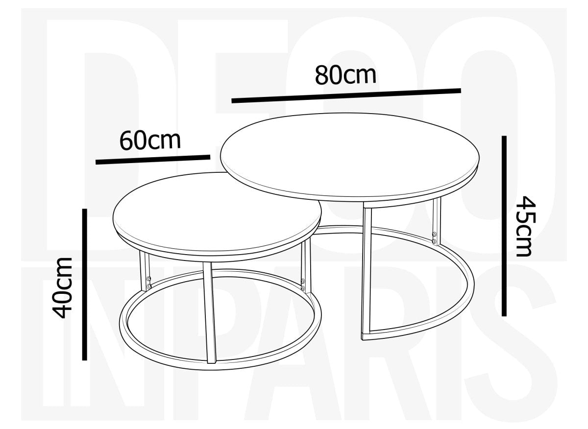 Canapé 3 places beige EZRA + Lot de 2 tables basses DORINE - DécoInParis