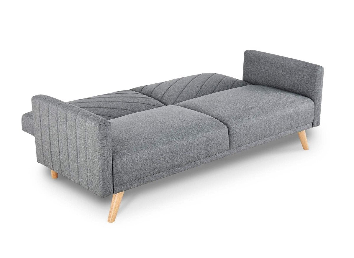Canapé 3 places convertible scandinave en tissu gris BALDER - DécoInParis