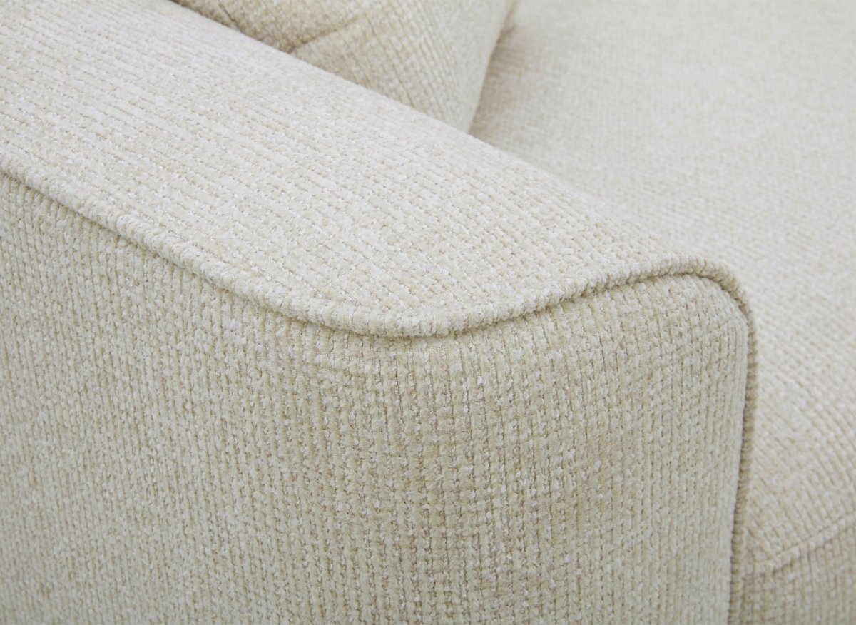 Canapé 3 places en velours chiné beige CARLOTA - DécoInParis