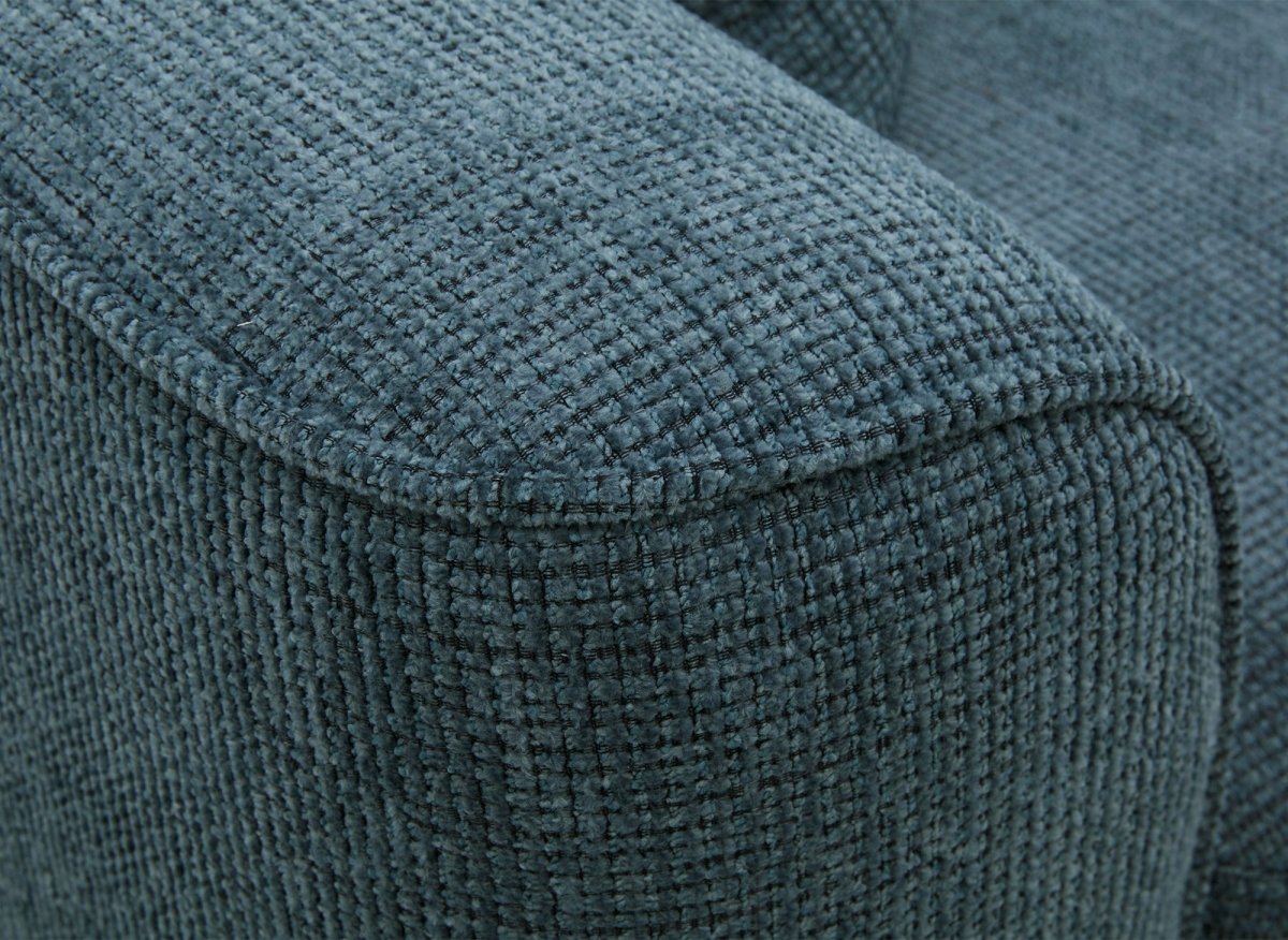 Canapé 3 places en velours chiné bleu CARLOTA - DécoInParis