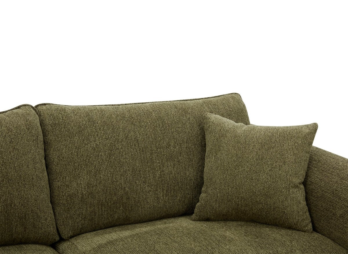 Canapé 3 places en velours texturé vert olive NALYA - DécoInParis