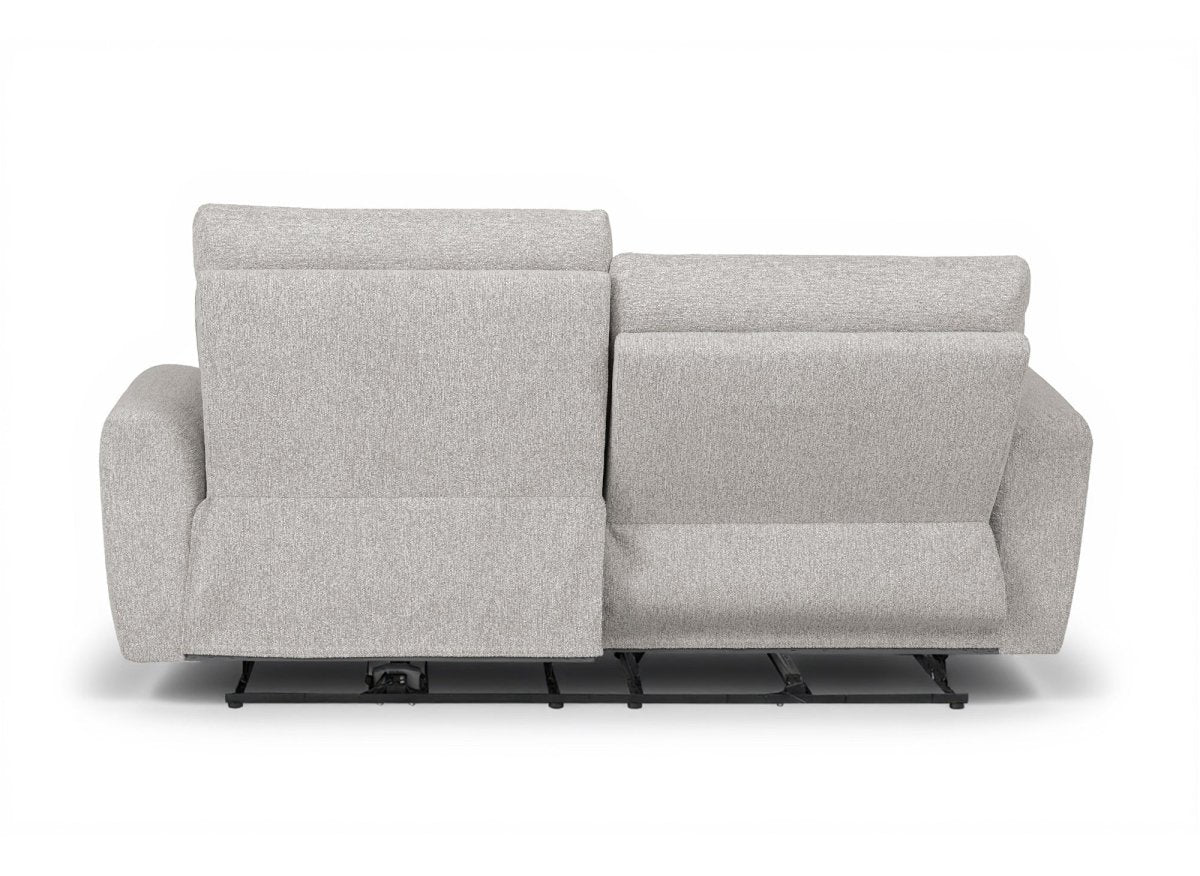Canapé 3 places relax électrique en tissu bouclette beige DAVY - DécoInParis
