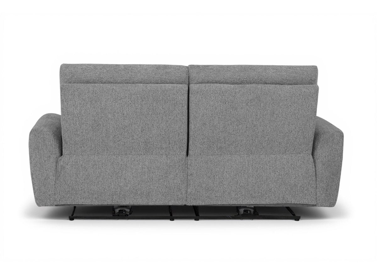 Canapé 3 places relax électrique en tissu bouclette gris DAVY - DécoInParis