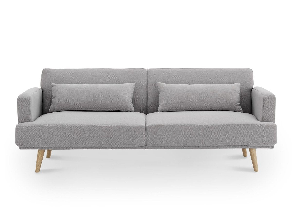 Canapé clic clac 3 places en tissu gris BART - DécoInParis