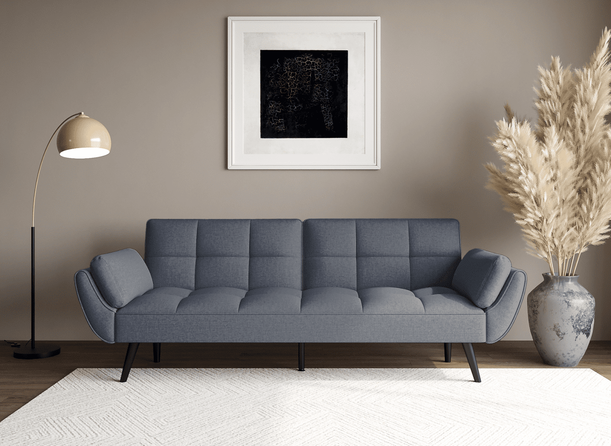 Canapé clic clac 3 places en tissu gris foncé NARA - DécoInParis